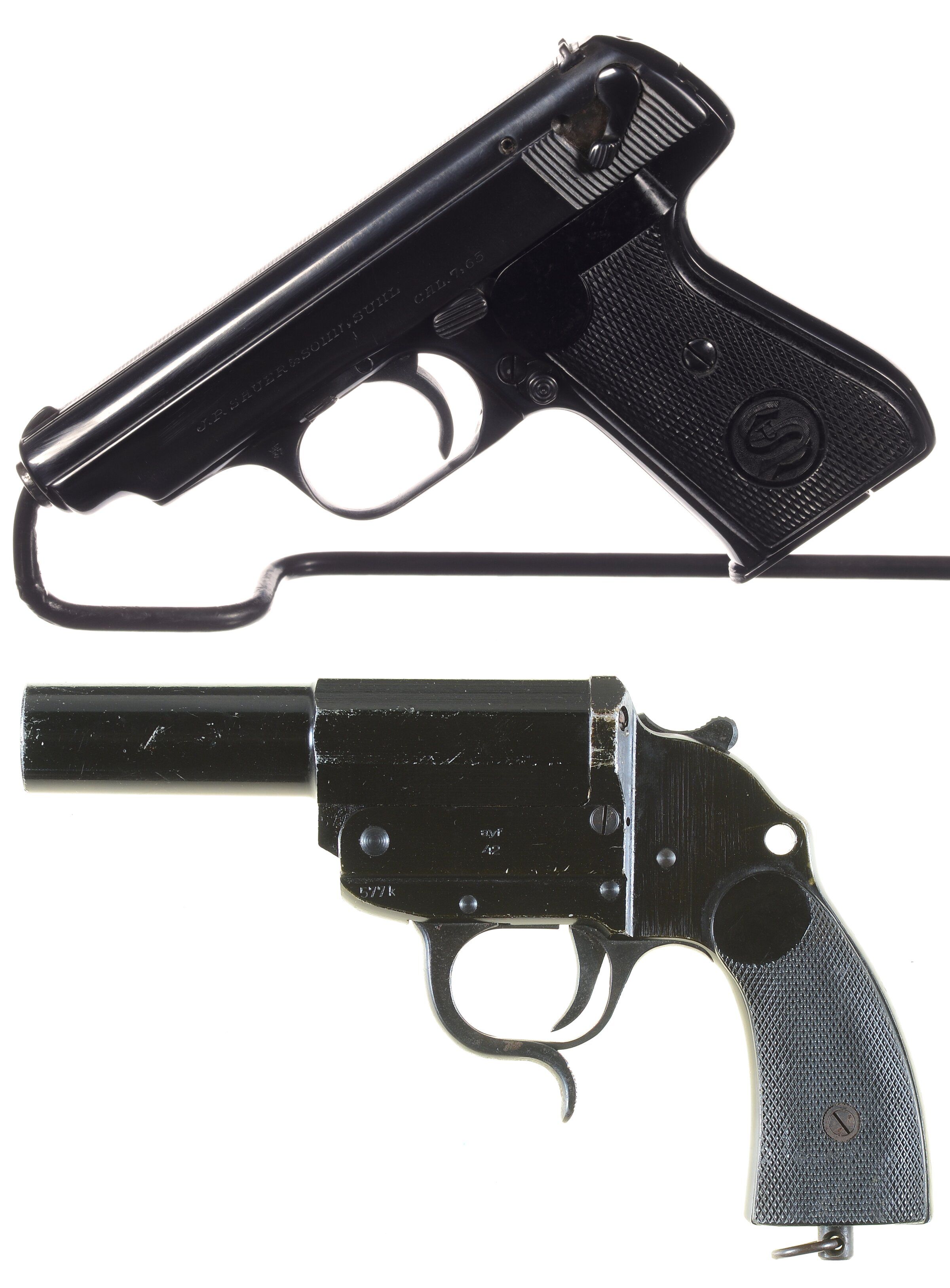 J.P. Sauer & Sohn Model 38H Pistol and a Flare Gun | Rock Island Auction