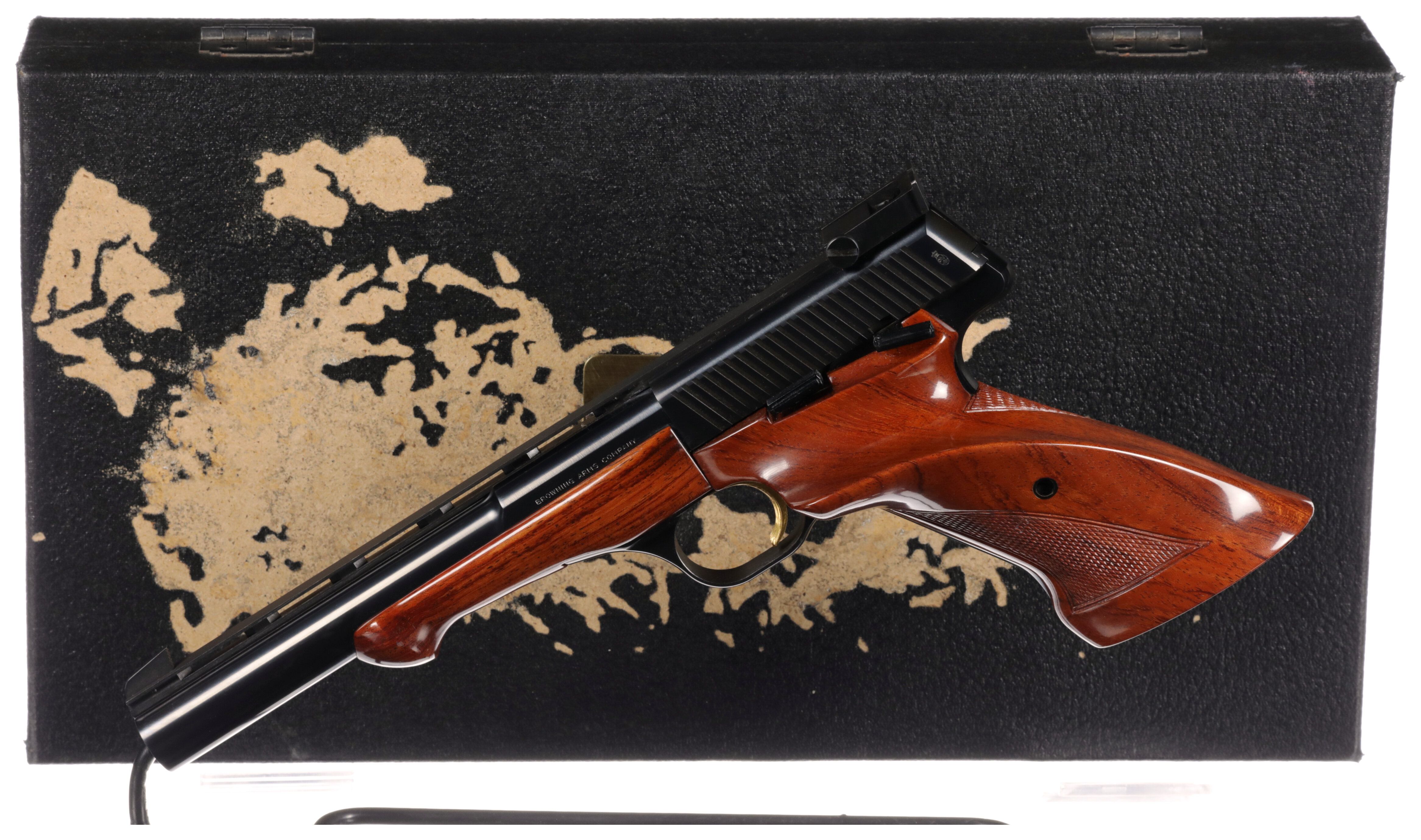 Cased Belgian Browning Medalist Semi Automatic Pistol Rock Island Auction 3618