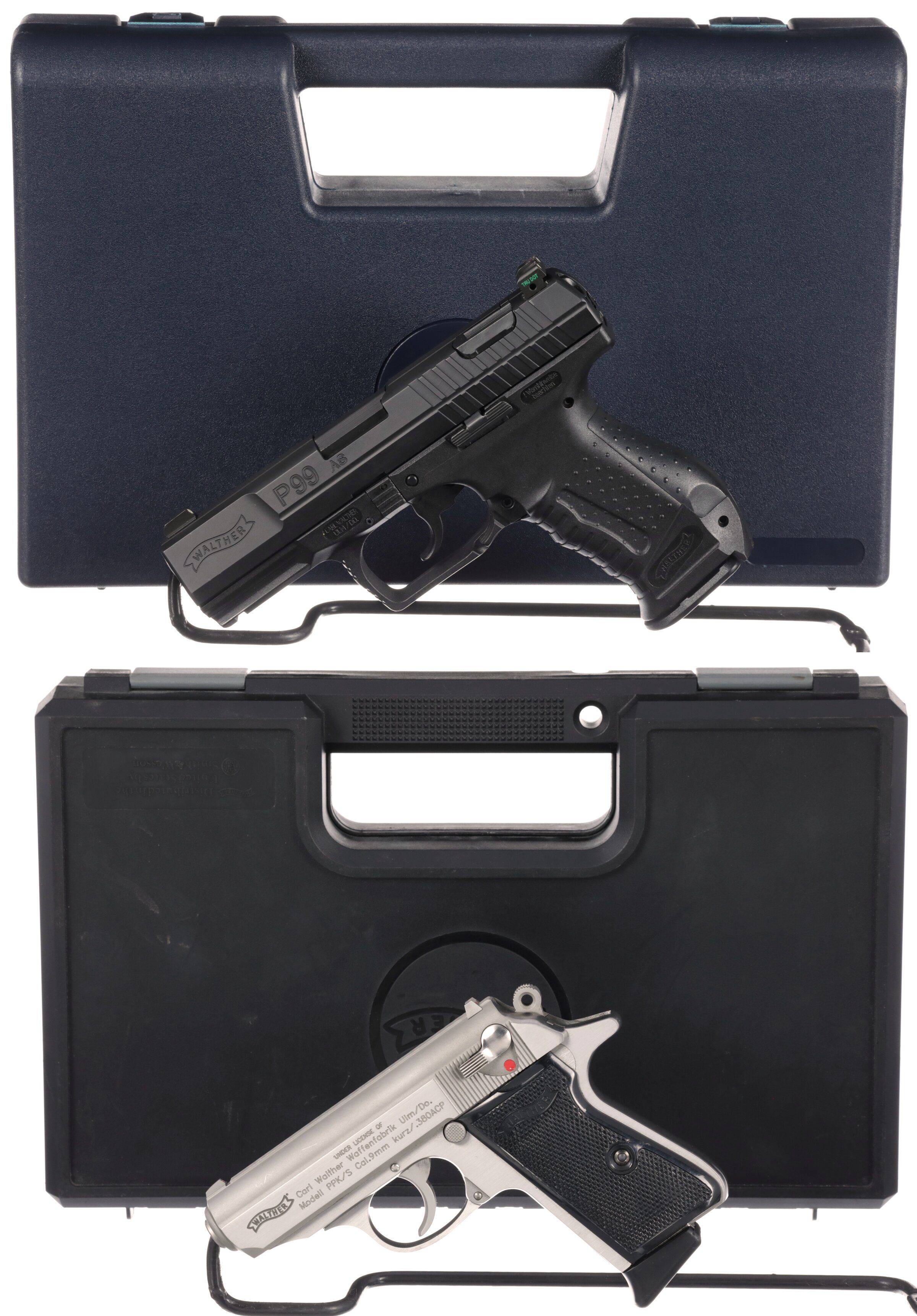 Two Smith & Wesson/Walther Semi-Automatic Pistols with Cases | Rock ...