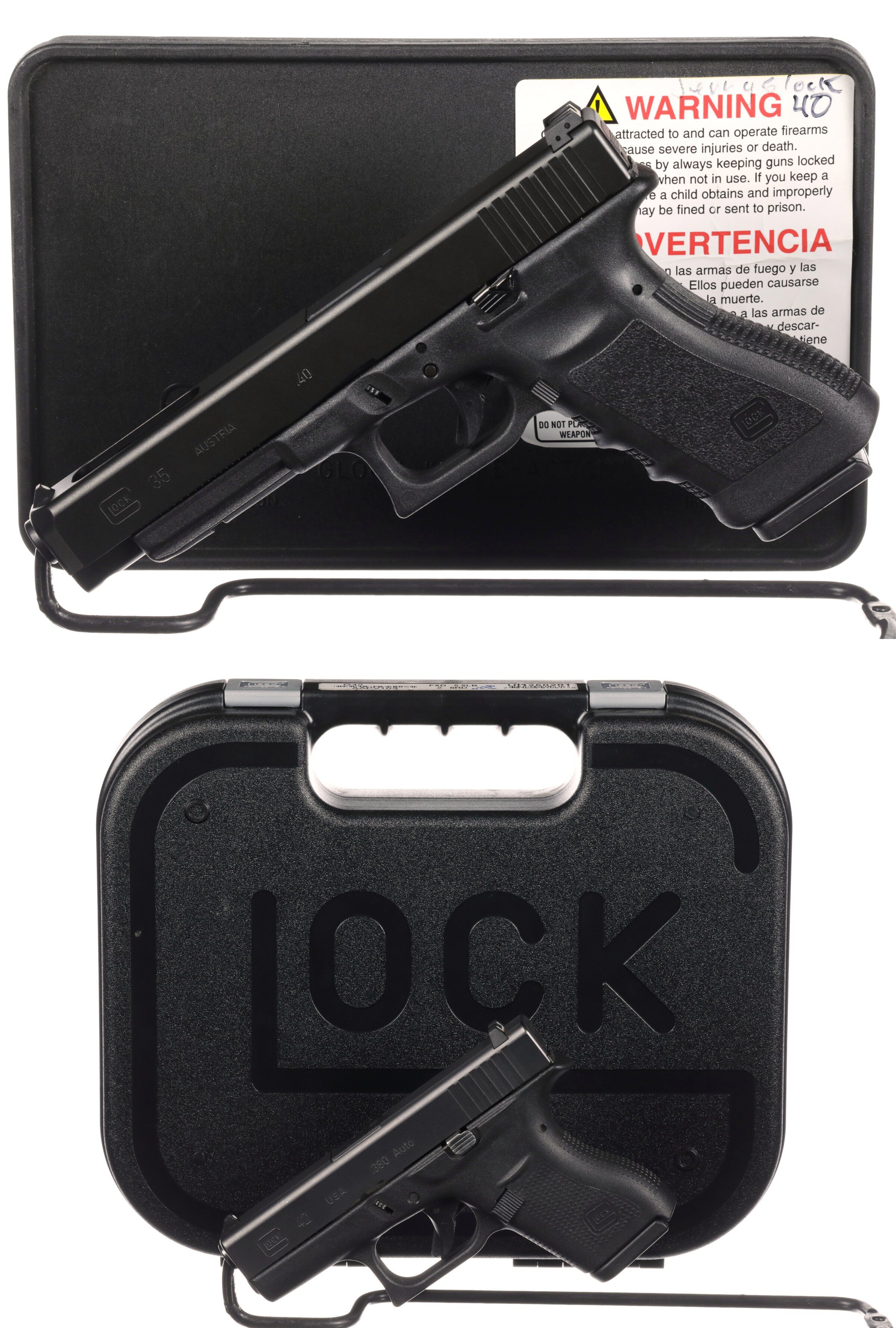 Two Glock Semi-Automatic Pistols with Cases | Rock Island Auction