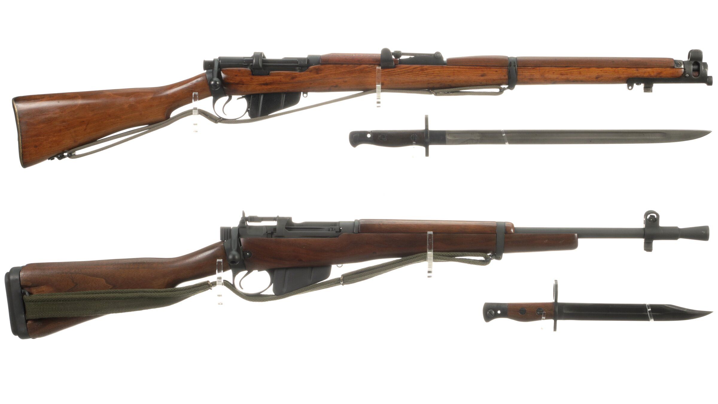 Two British Military Bolt Action Rifles With Bayonets | Rock Island Auction