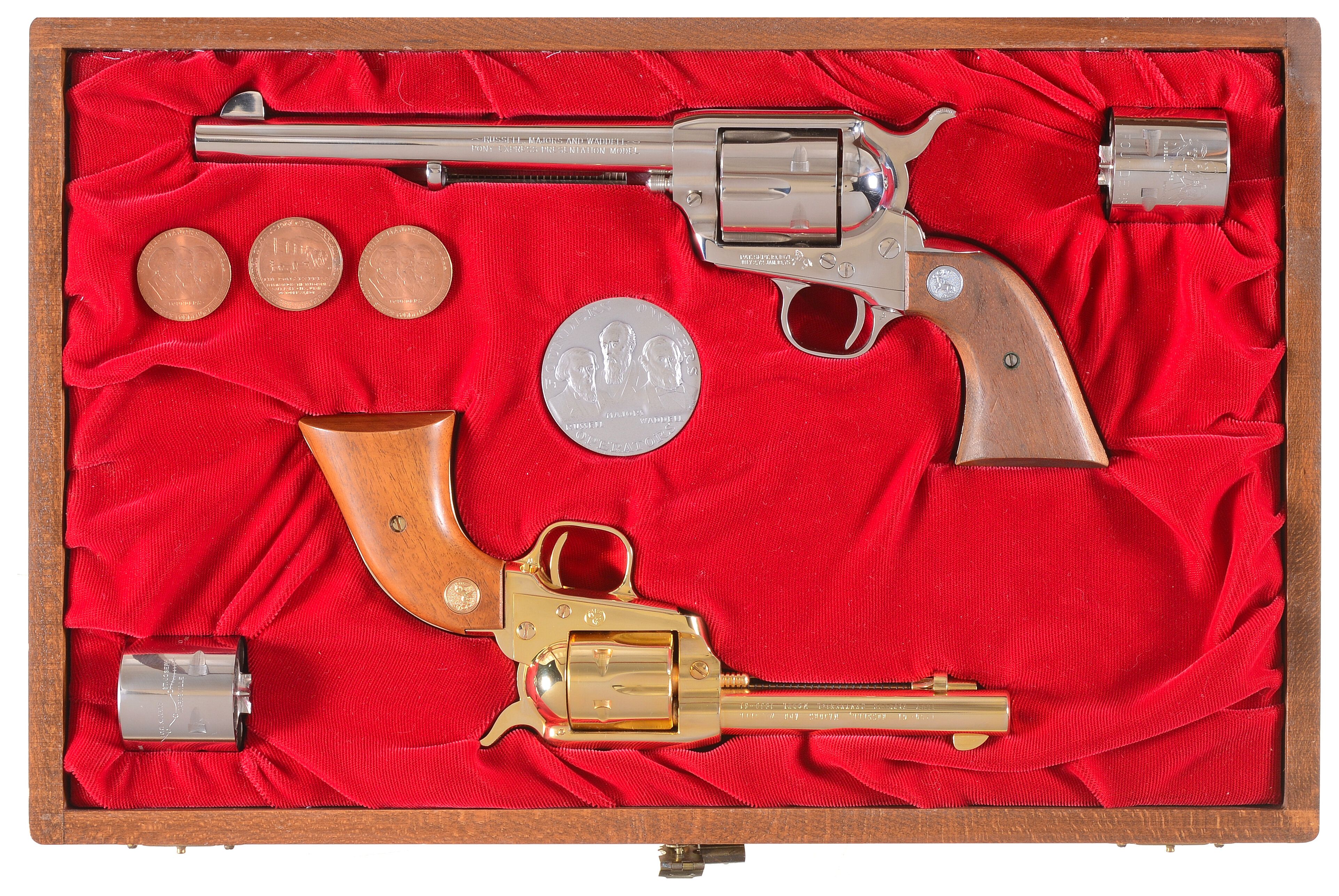 Cased Pair Of Colt Pony Express Commemorative Revolvers Rock Island cased-pair-of-colt-pony-express-commemorative-revolvers-rock-island