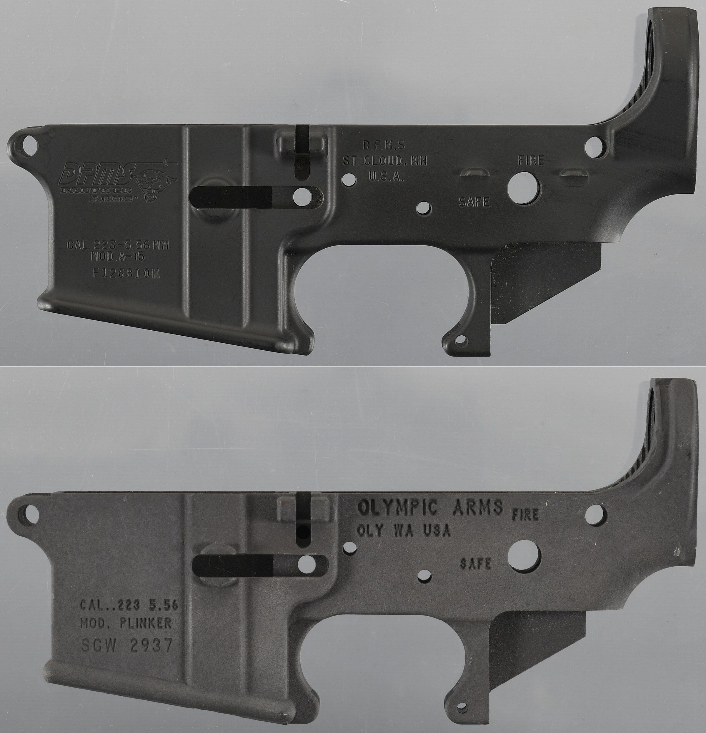 Two AR-15 Pattern Lower Receivers | Rock Island Auction