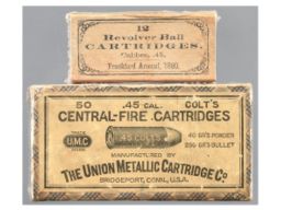 Two Boxes of Antique .45 Caliber Ammunition