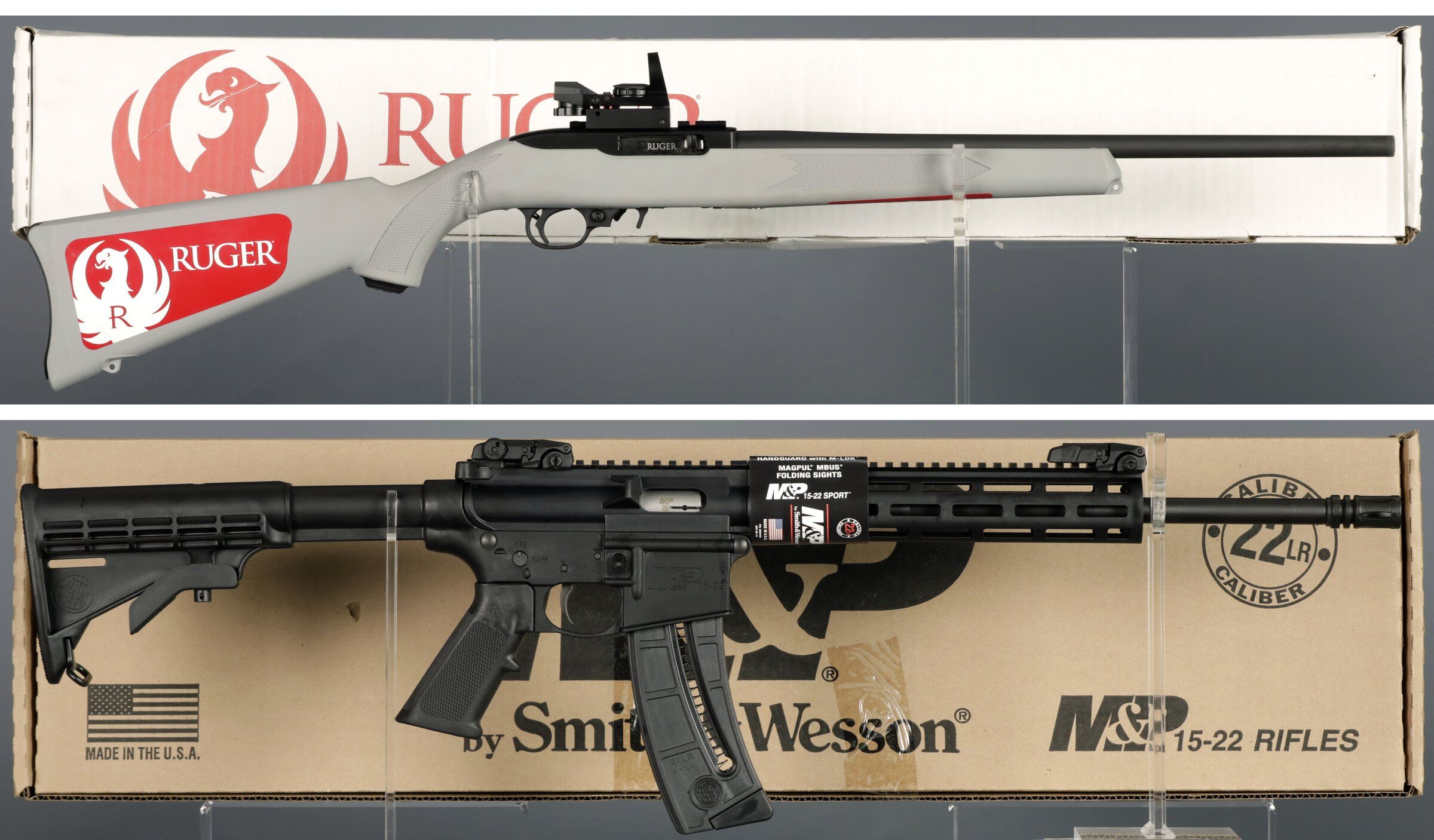 Two Semi-Automatic Rifles with Boxes | Rock Island Auction