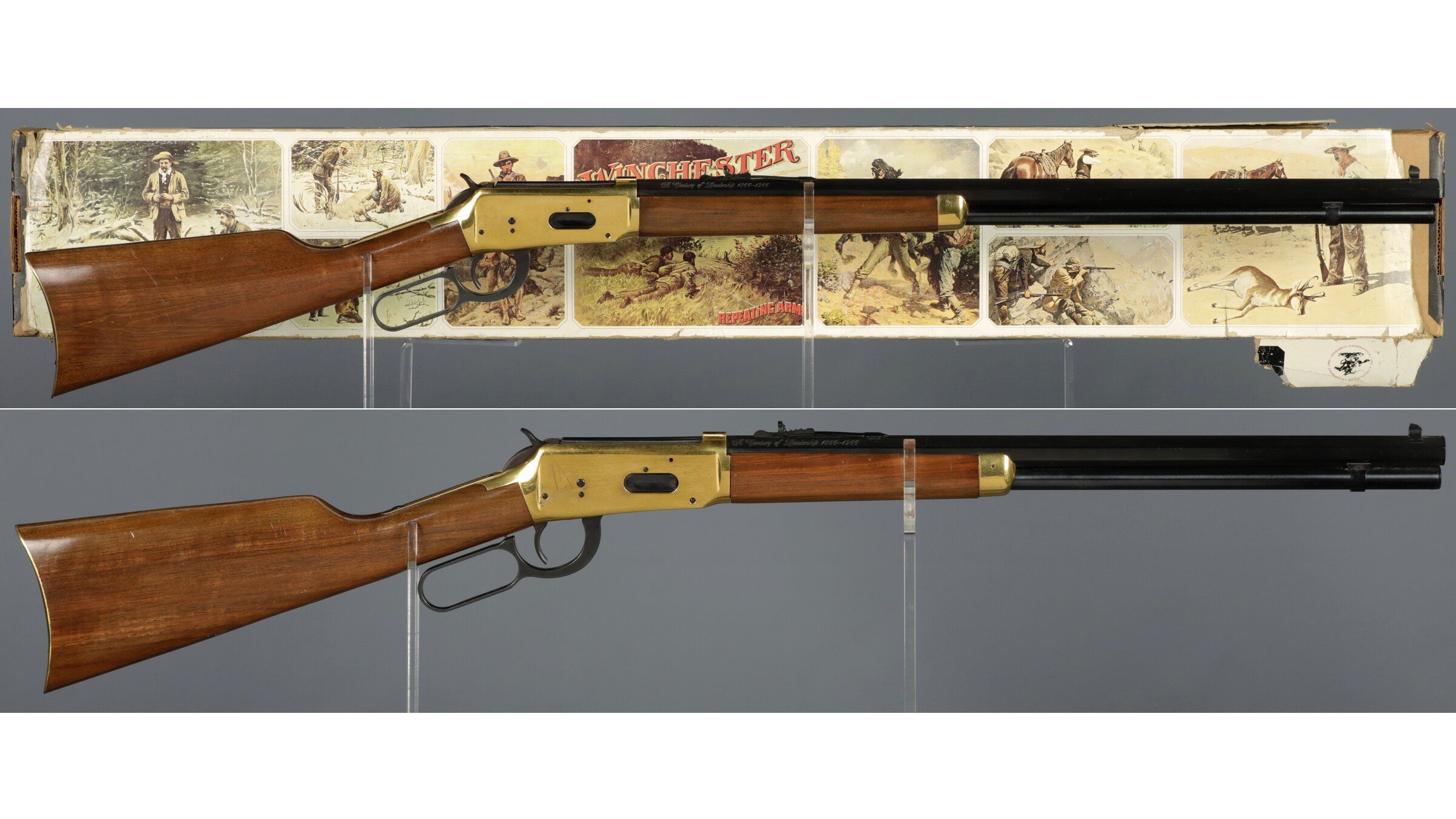 Two Winchester Model 94 Centennial '66 Commemorative Rifles Rock