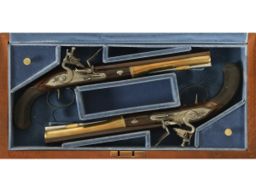 Cased Pair of U.S. Historical Society Burr-Hamilton Duel Pistols