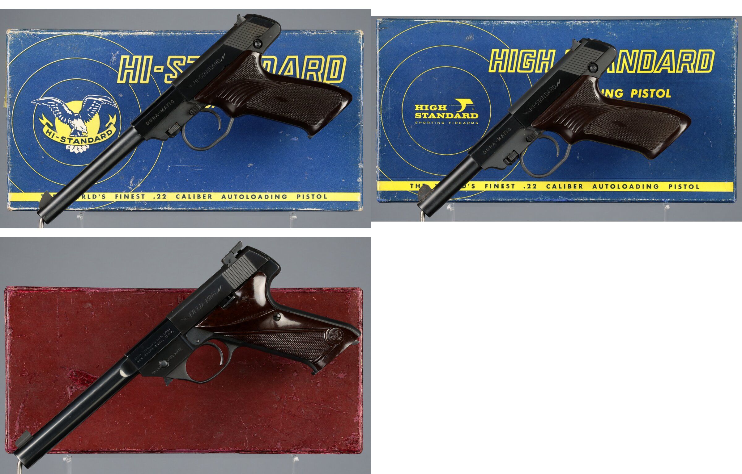 Three High Standard Semi-Automatic Rimfire Pistols with Boxes | Rock ...