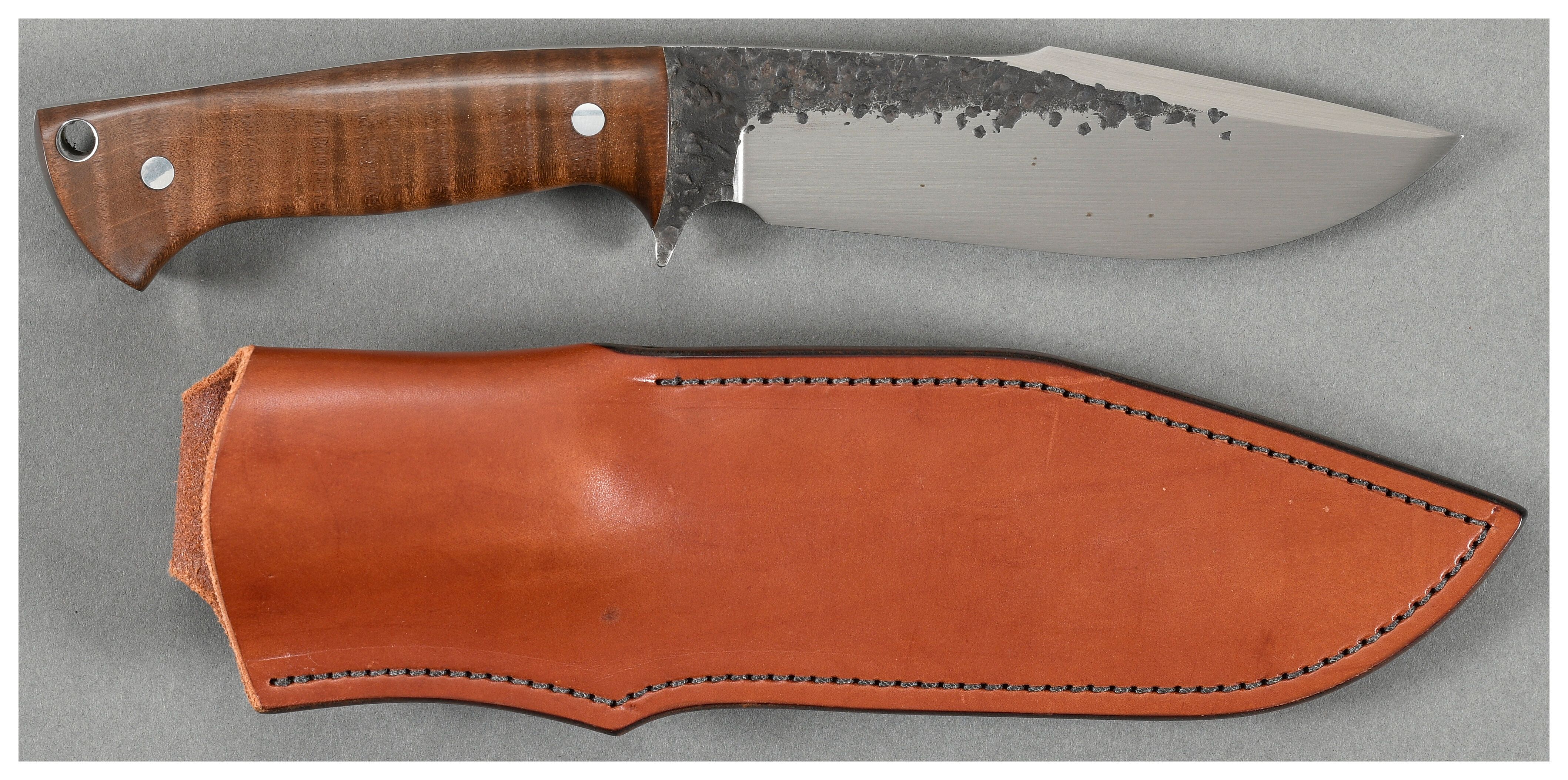 Master Bladesmith Jason Knight Fixed Blade Knife with Sheath | Rock ...