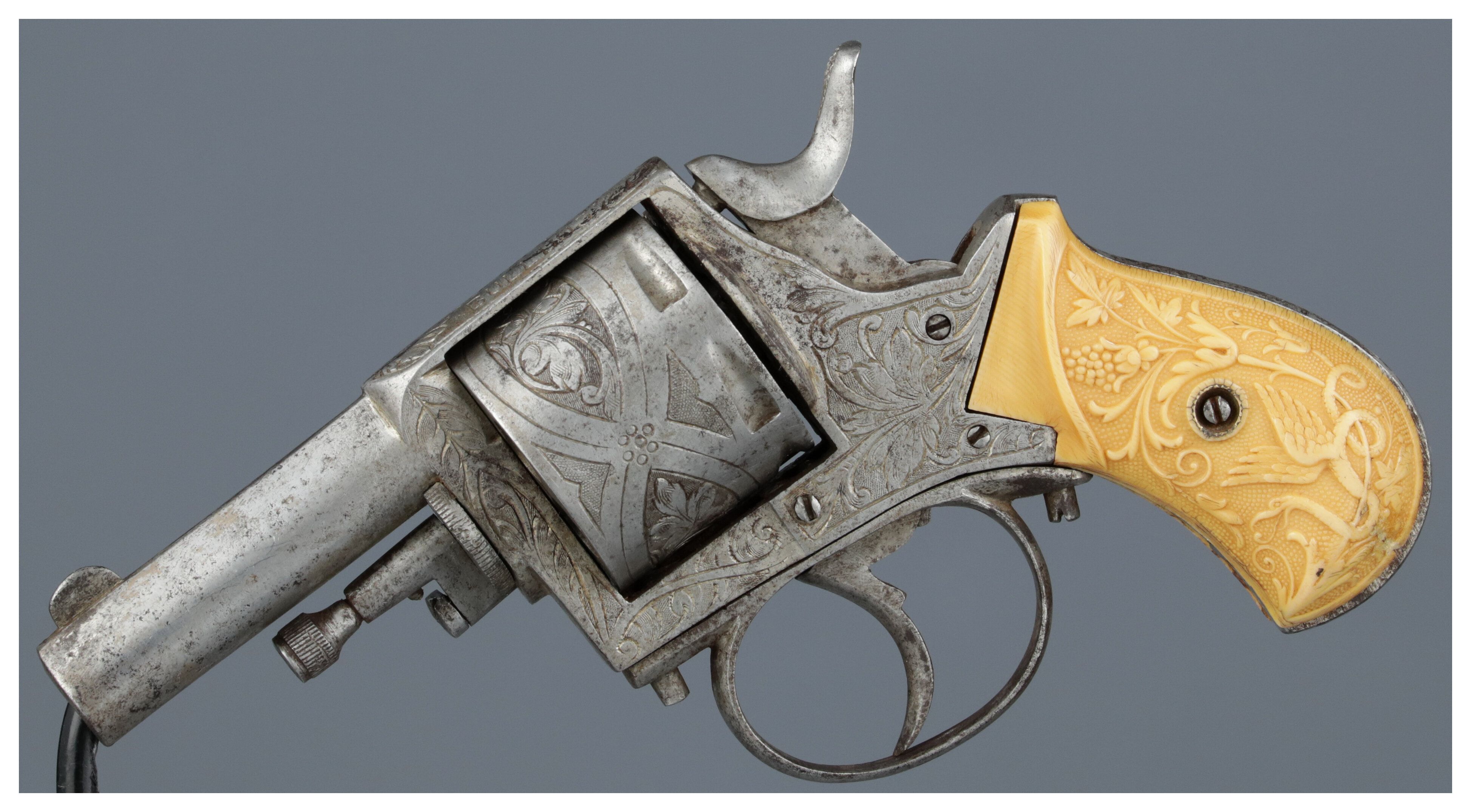 Sold at Auction: * A .450 BELGIAN BULLDOG REVOLVER, UNSIGNED, serial no.  5649