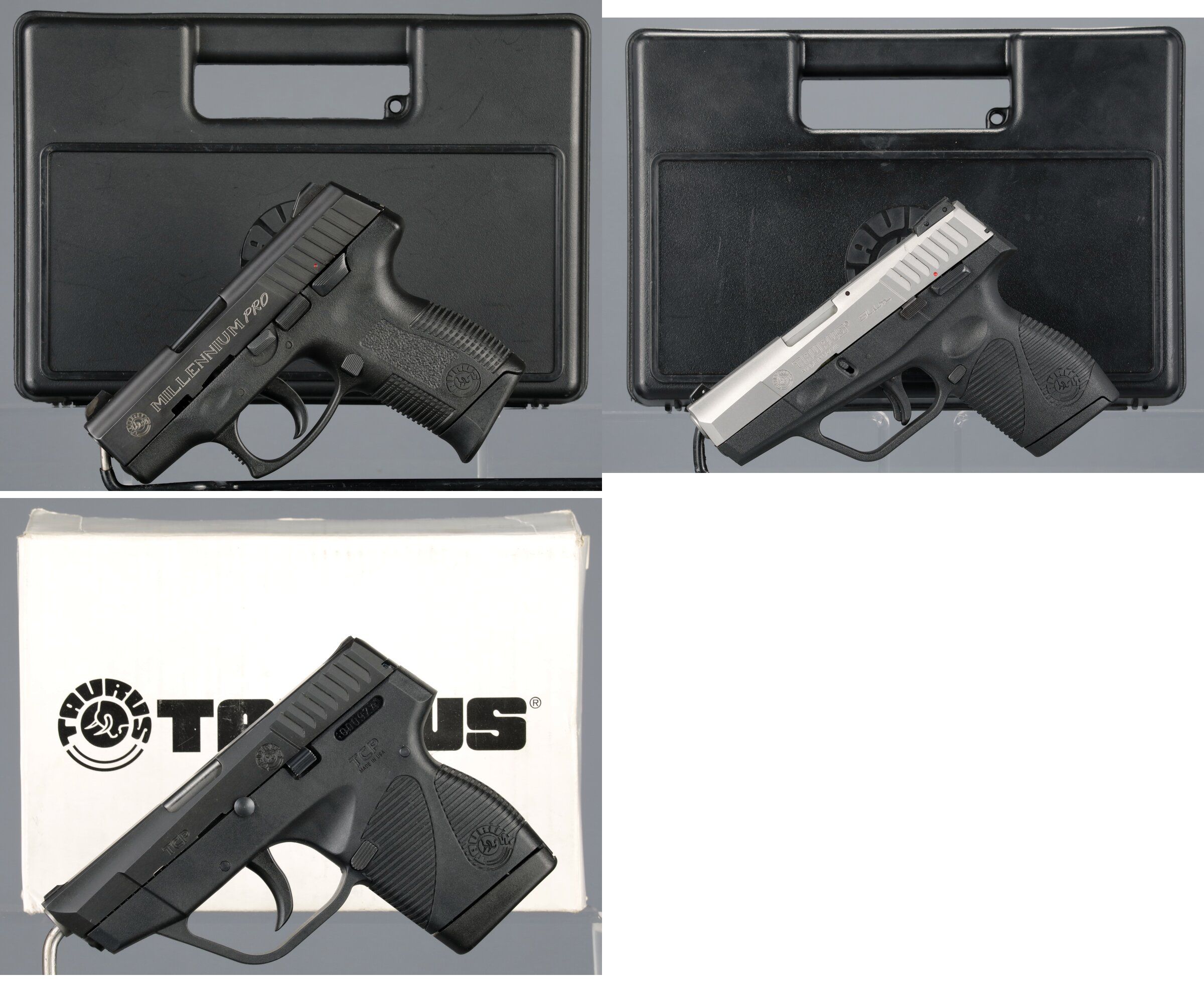 Three Taurus Semi-Automatic Pistols with Cases | Rock Island Auction