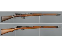 Two Swiss Schmidt-Rubin Straight Pull Bolt Action Rifles