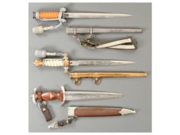 Three German Military Daggers with Sheaths