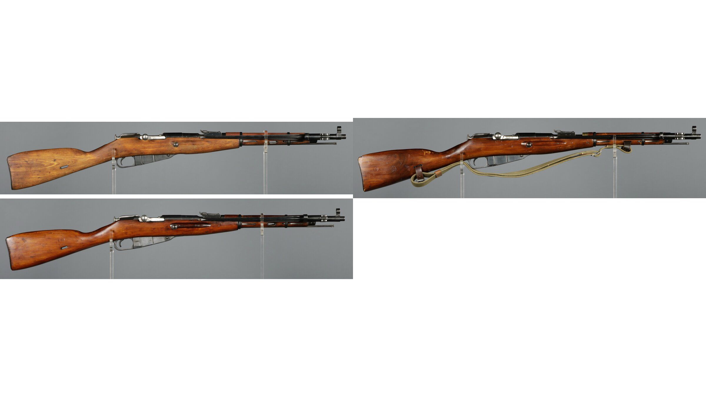 4枚 完璧団長 オーパーツ銃 b3 Three Soviet Izhevsk M44 Mosin-Nagant Bolt Action Carbines | Rock