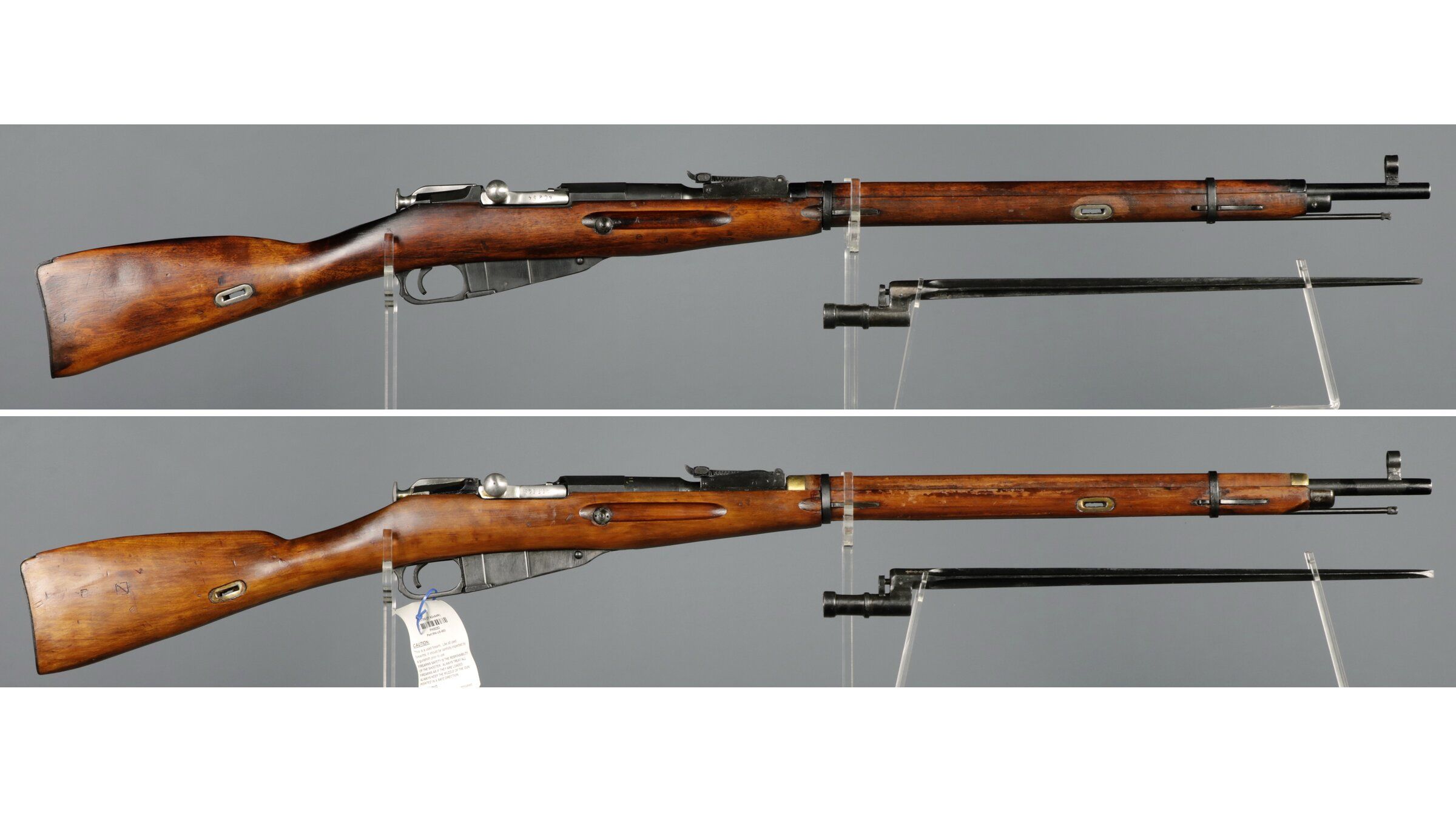 Model 91 Rifle Two Russian Model 91/30 Bolt Action Rifles with Bayonets | Rock Island ...