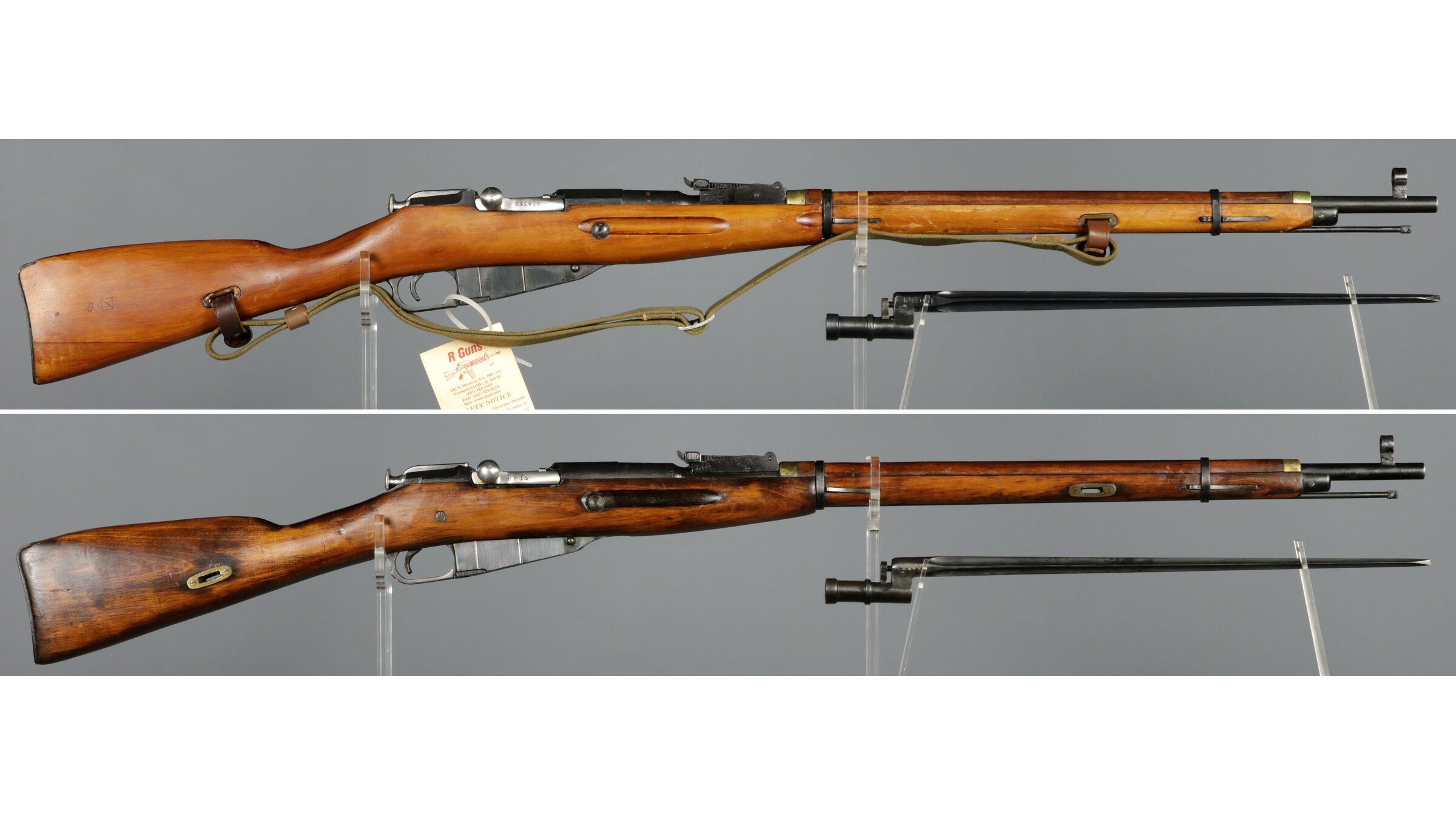 Model 91 Rifle Two Russian Model 91/30 Bolt Action Rifles with Bayonets | Rock Island ...