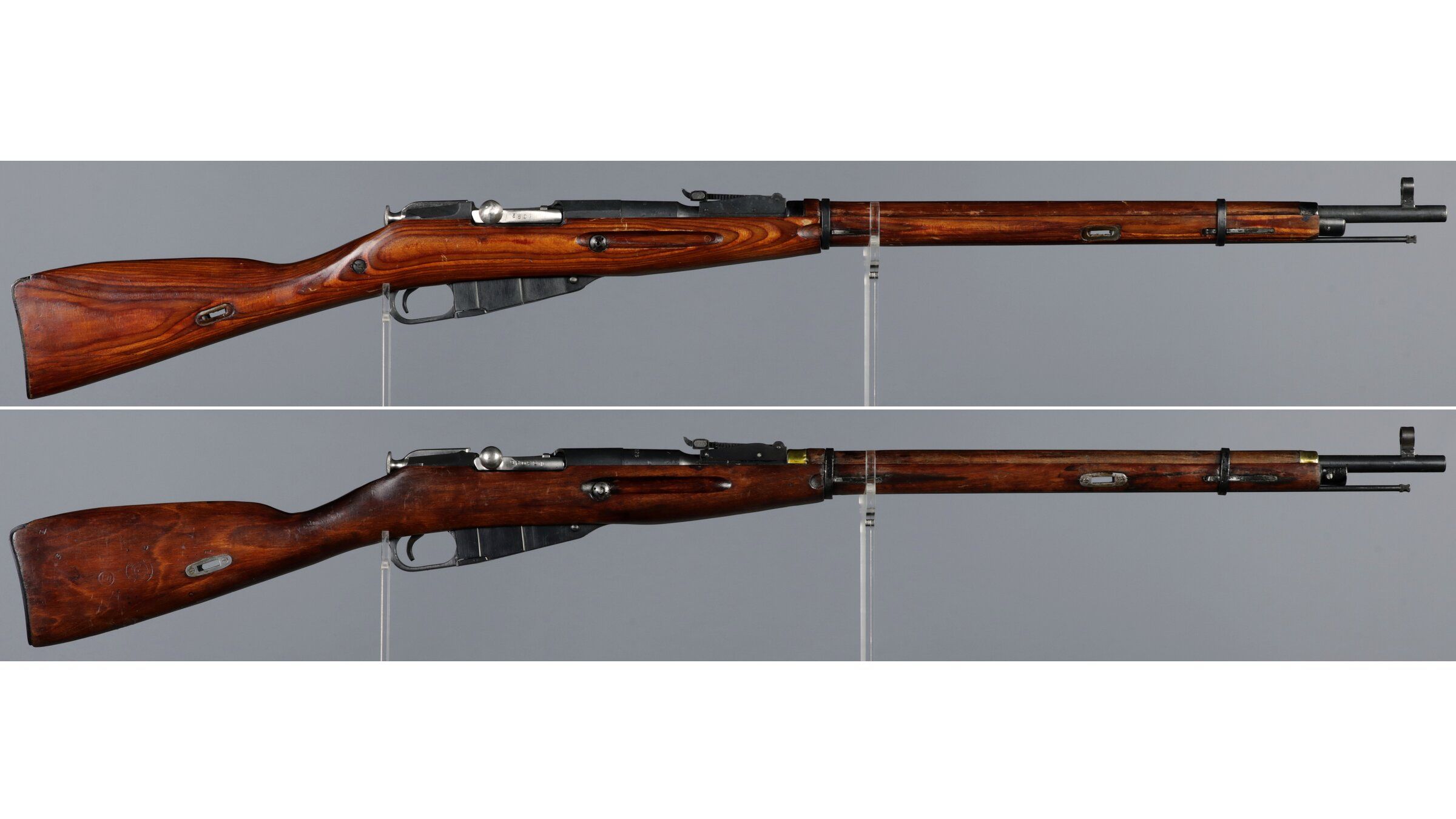 Two Soviet Izhevsk Arsenal M91/30 Mosin-Nagant Bolt Action Rifle