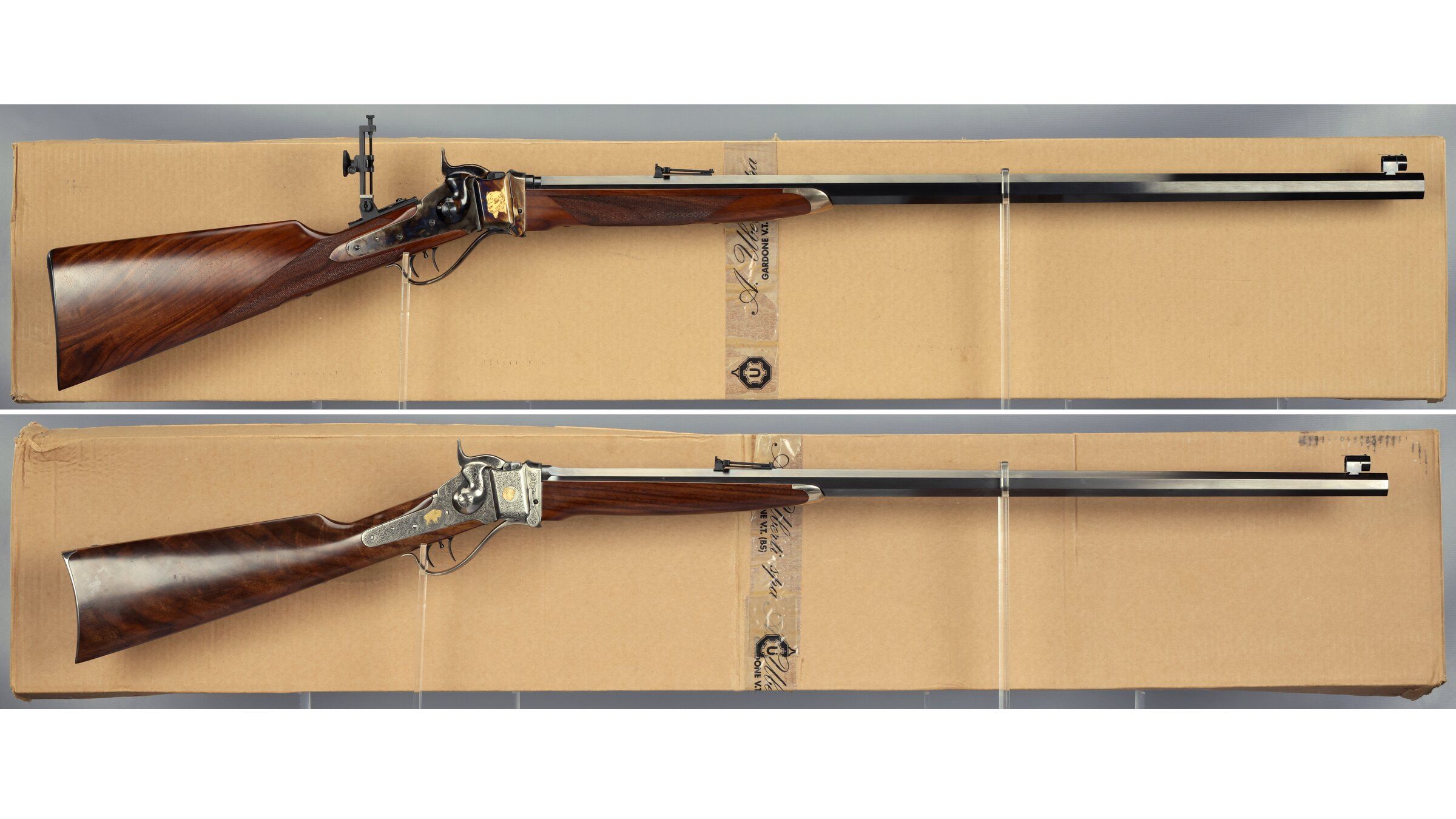 Two Engraved Pedersoli/Uberti Model 1874 Sharps Rifles | Rock Island ...