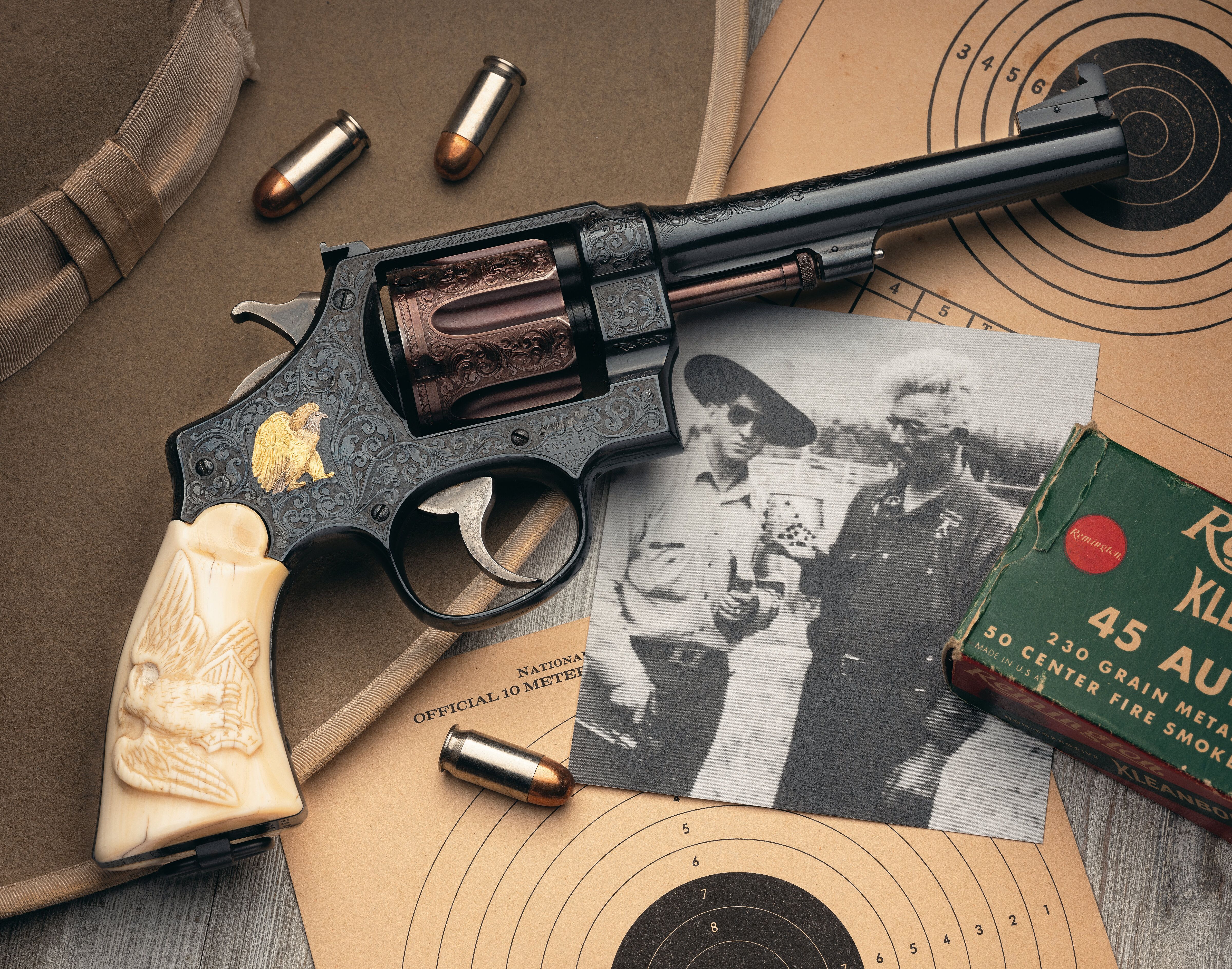 Elmer Keith's Engraved/Inlaid Smith & Wesson Model 1917 Revolver