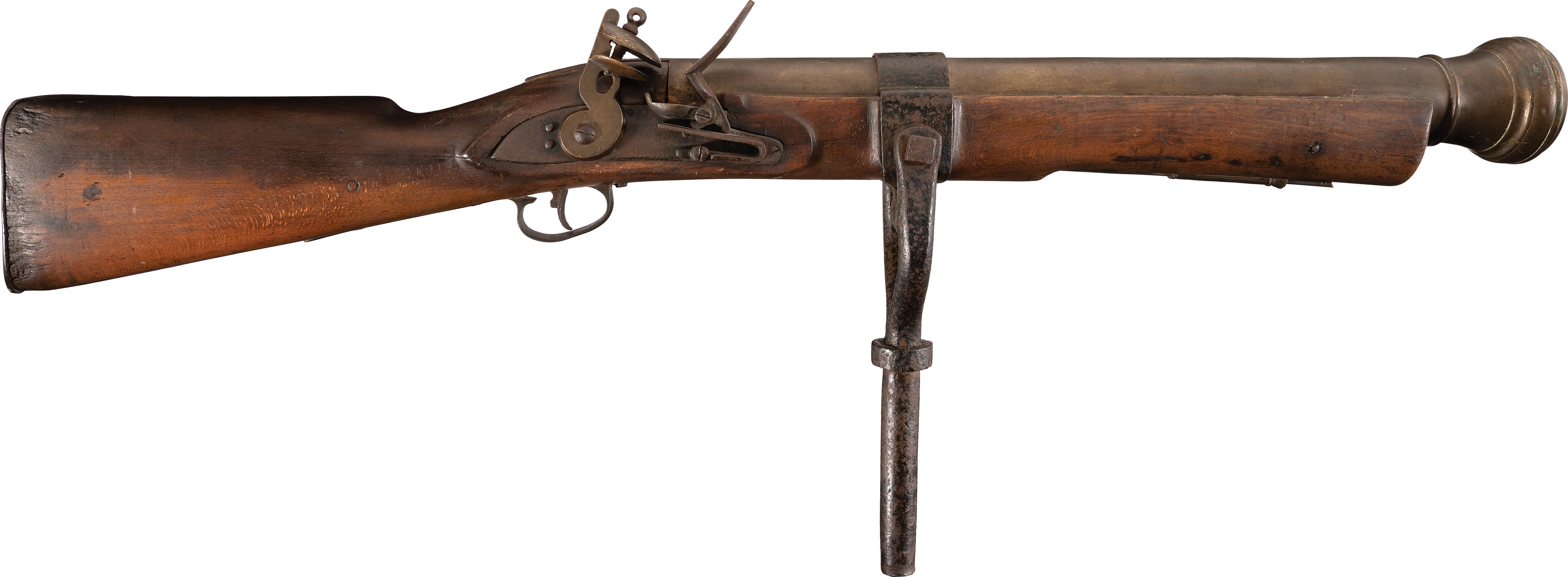 Massive Brass Barrel Flintlock Blunderbuss Swivel Gun | Rock Island Auction