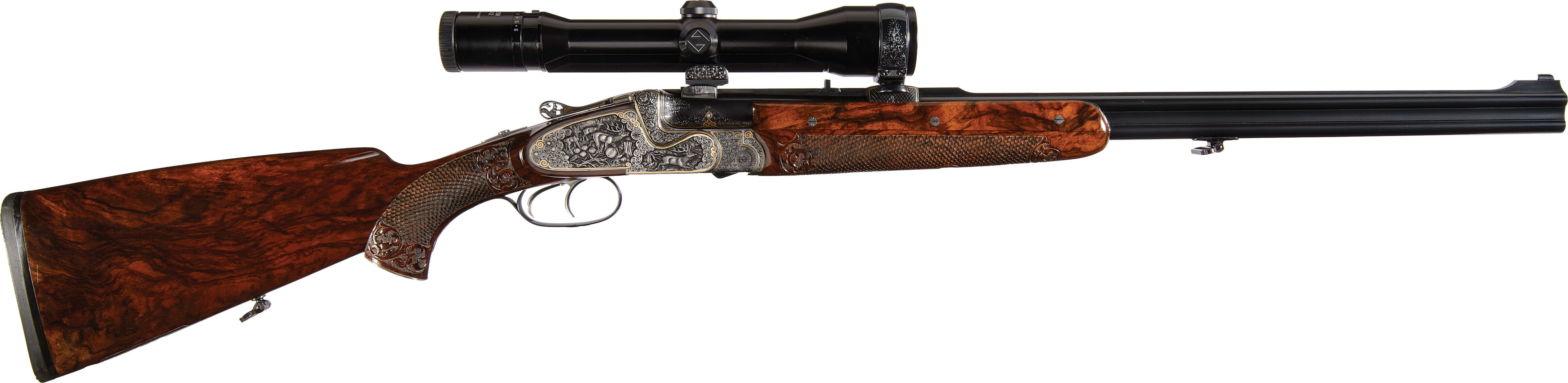 Josef Just Sidelock Over/Under Double Rifle with Zeiss Scope | Rock ...