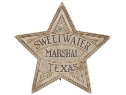Engraved Sweetwater, Texas City Marshal Badge