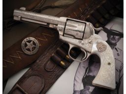 Engraved Texas Ranger Colt Bisley Model Single Action Revolver 