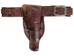 Early Western Olive Patent Holster Rig with Cartridge Belt
