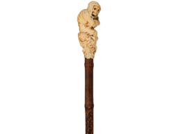 Ornate Relief Carved Impatient Death Cane