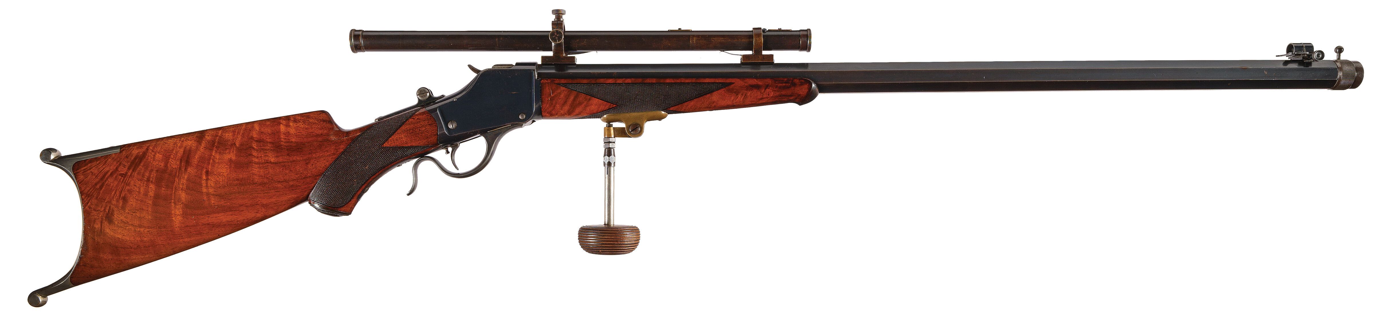 H.p. Pope Winchester Deluxe Model 1885 Schuetzen Rifle 