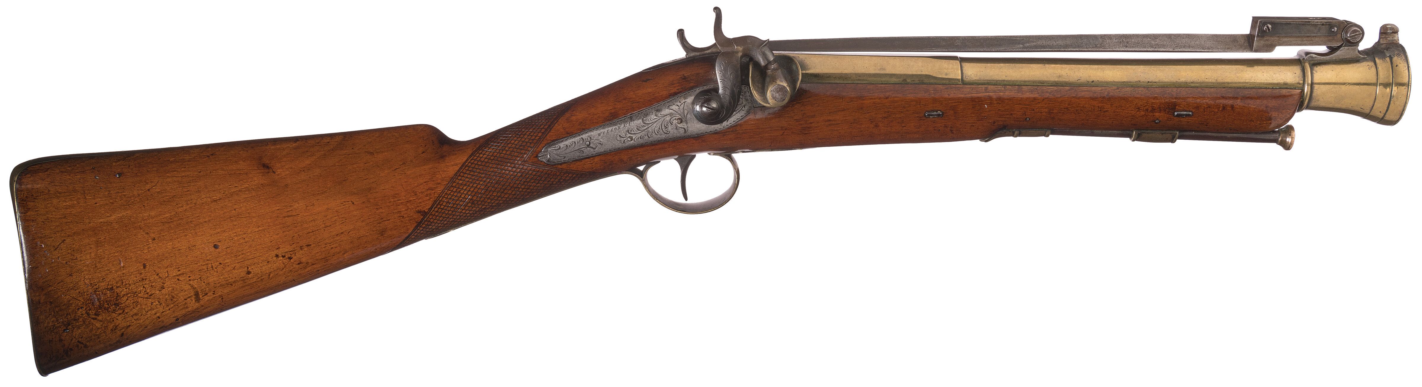 Wilson & Co. Back Action Percussion Blunderbuss with Bayonet