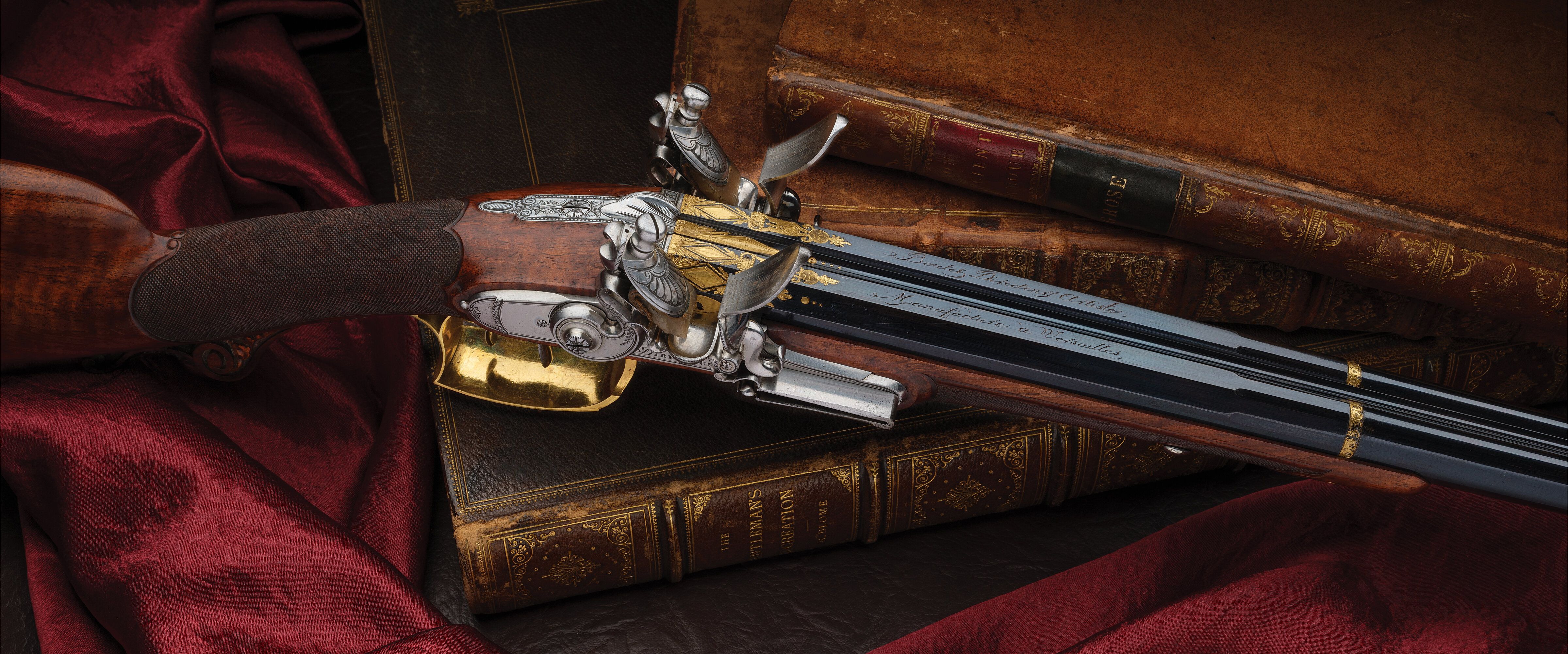 Double Barrel Flintlock Sporting Gun by NicolasNoel Boutet Rock