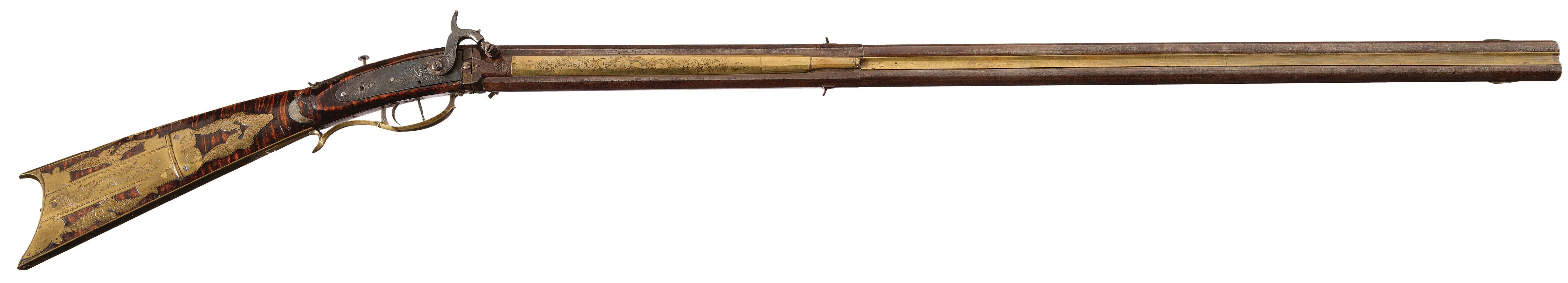 Engraved American Percussion Swivel Breech Double Rifle | Rock Island ...