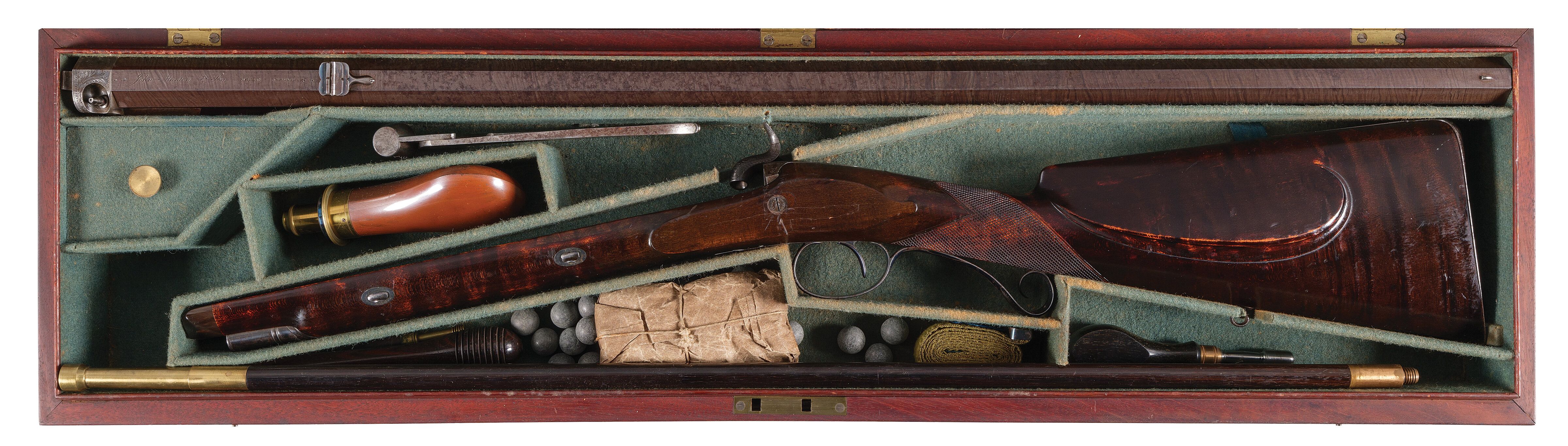 Cased Engraved John Manton & Son Percussion Rifle | Rock Island Auction