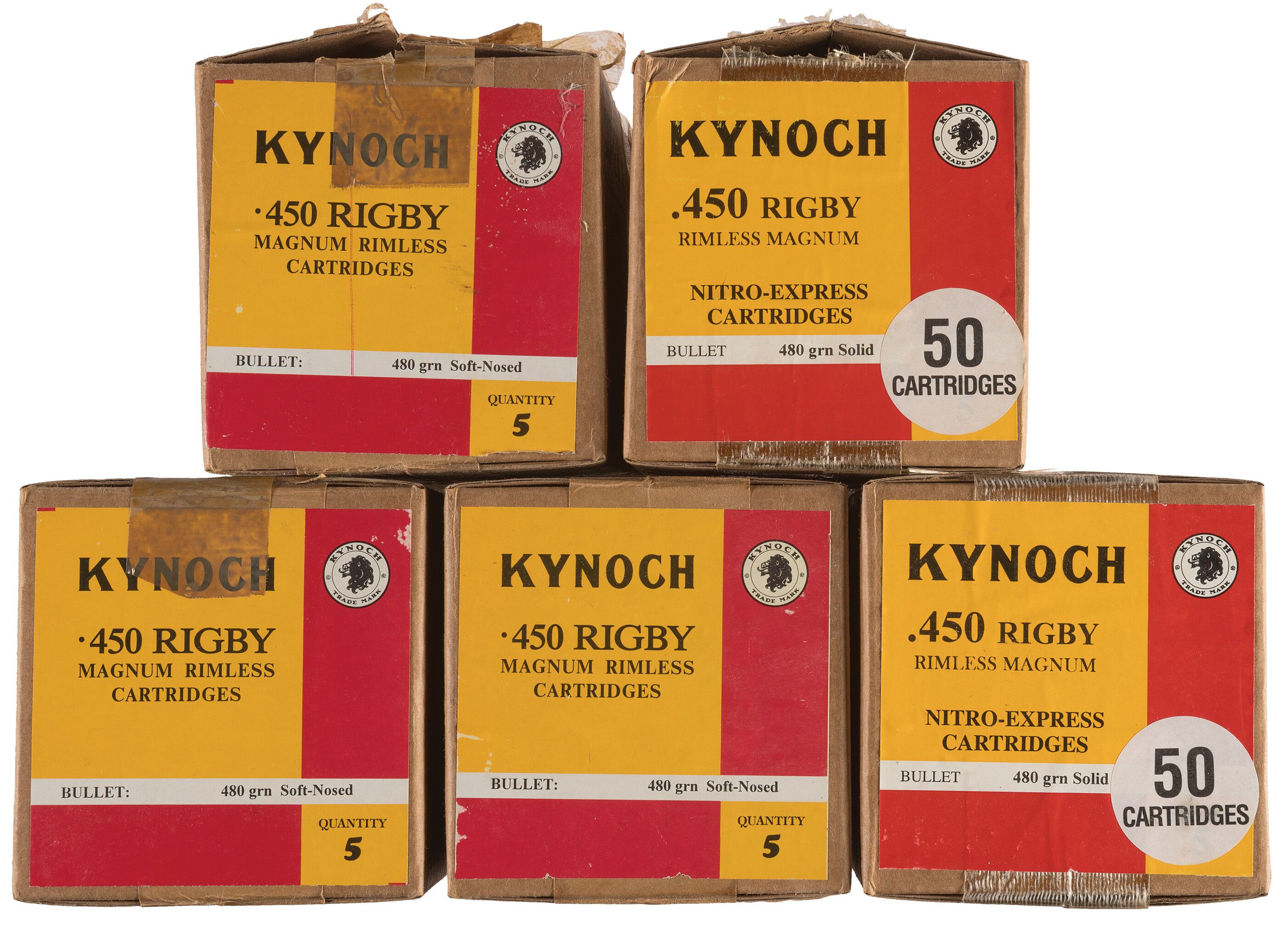 Grouping of Kynoch .450 Rigby Rimless Magnum Cartridges | Rock Island ...