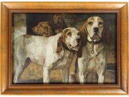 Framed Henry R. Poore "Bear Dogs" Print