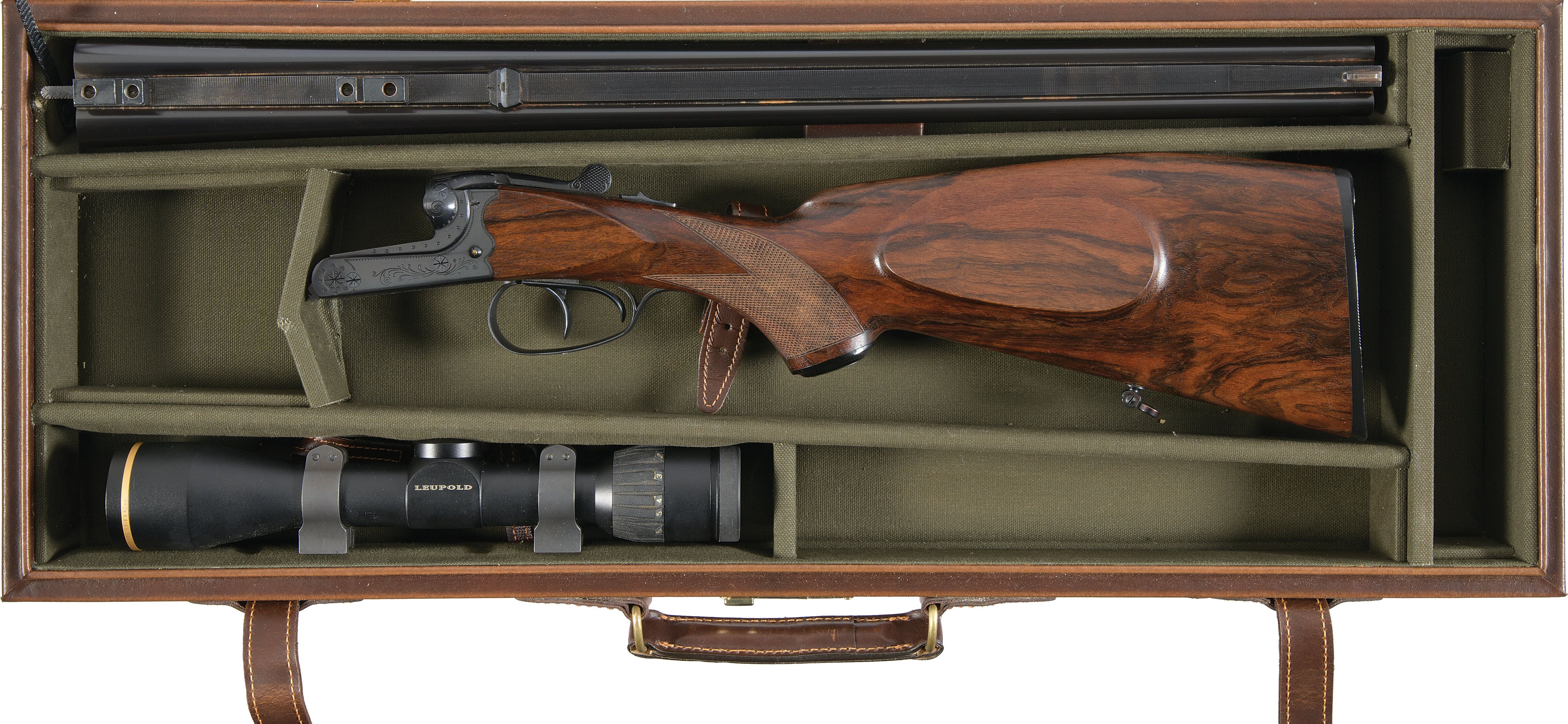 Factory Engraved Gebruder Merkel Boxlock Double Rifle with Scope | Rock ...