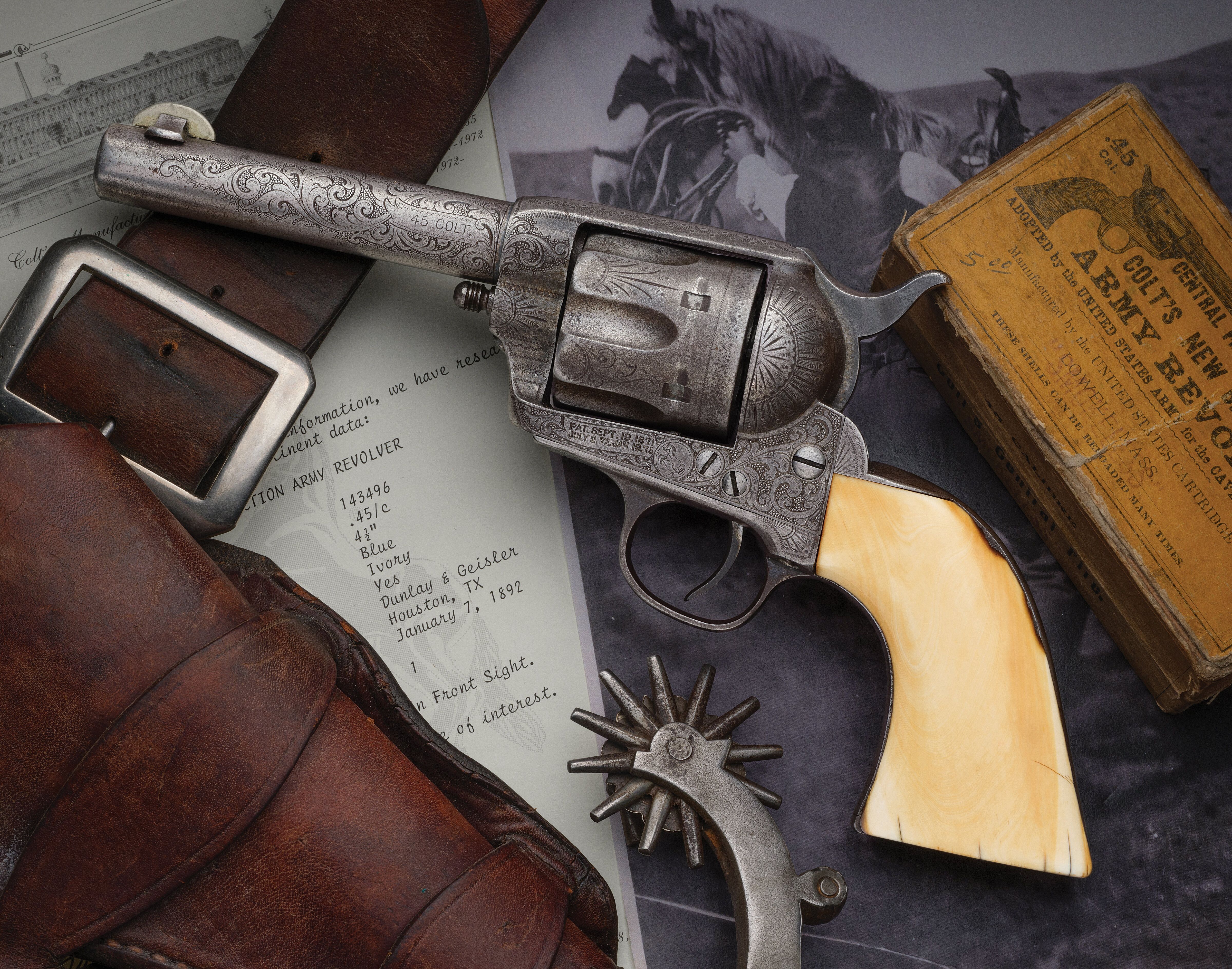 Factory Engraved Colt Sheriffs Model Single Action Army Revolver