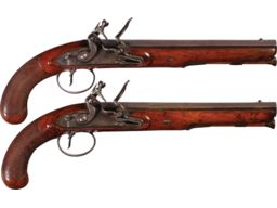 Pair of John Krider Philadelphia Flintlock Dueling Pistols