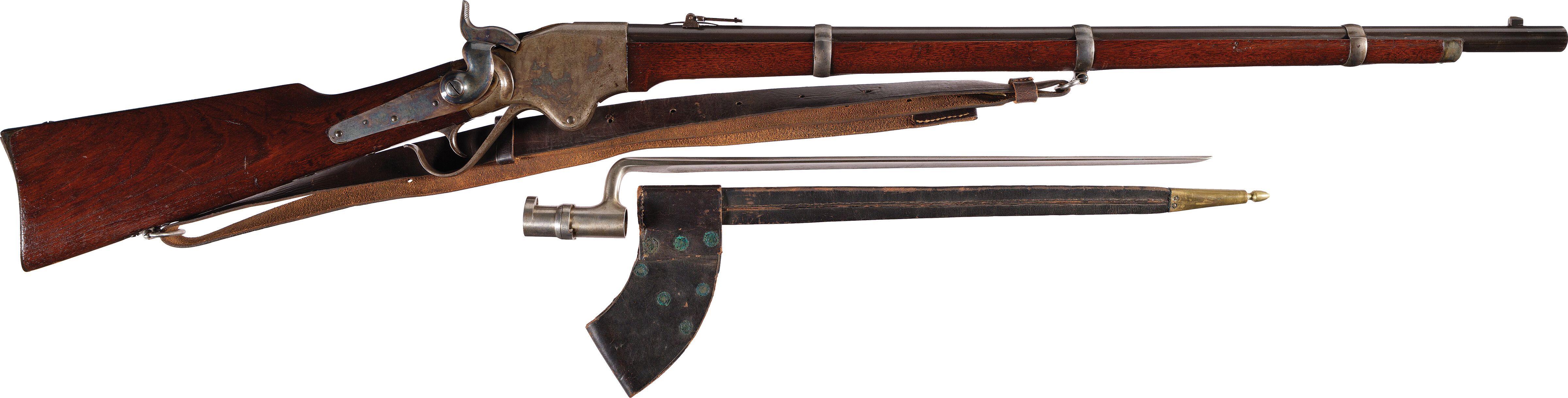 Civil War U.S. Spencer Model 1860 Army Repeating Rifle & Bayonet | Rock ...