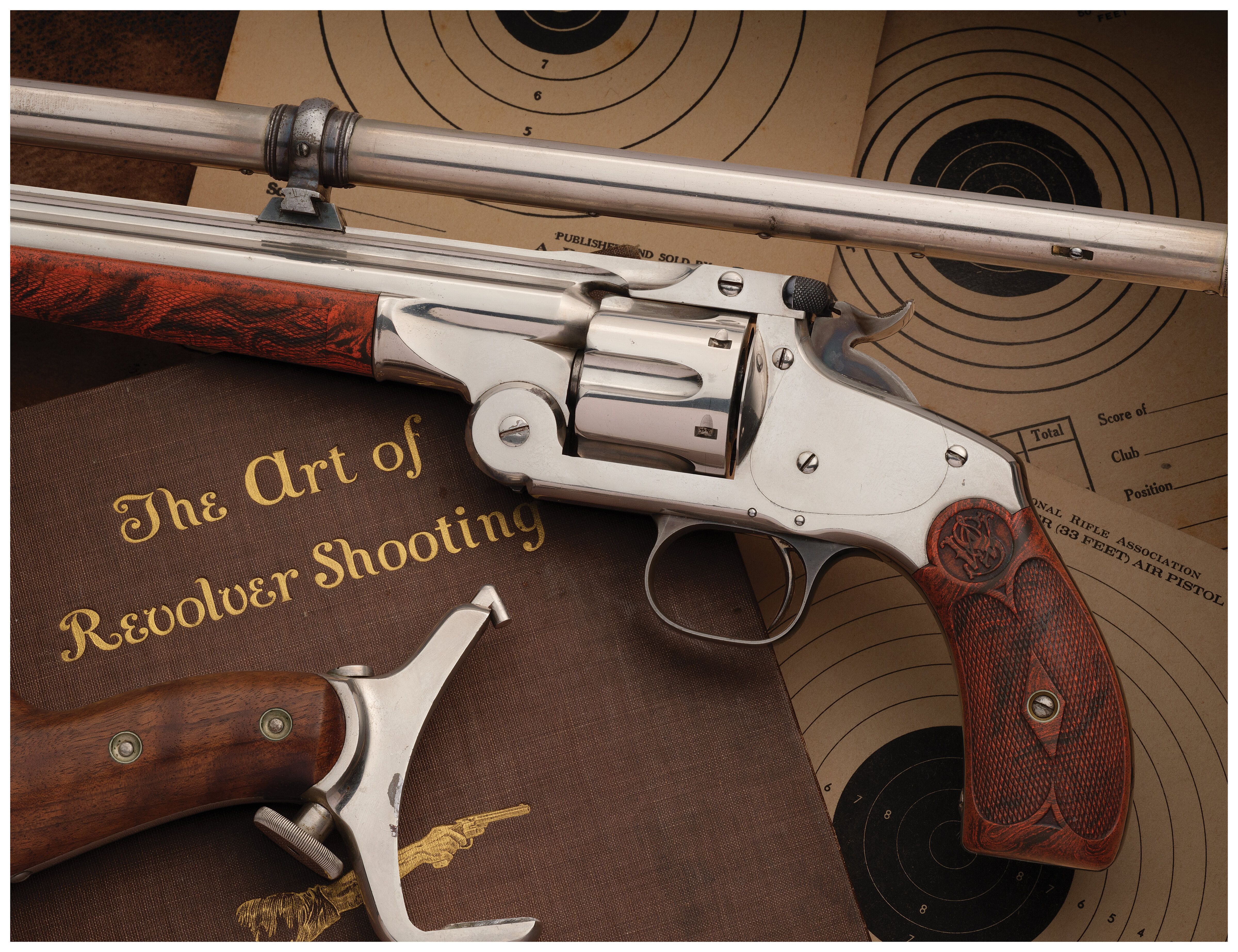 Nickel Plated S&W Model 320 Revolving Rifle with Shoulder Stock