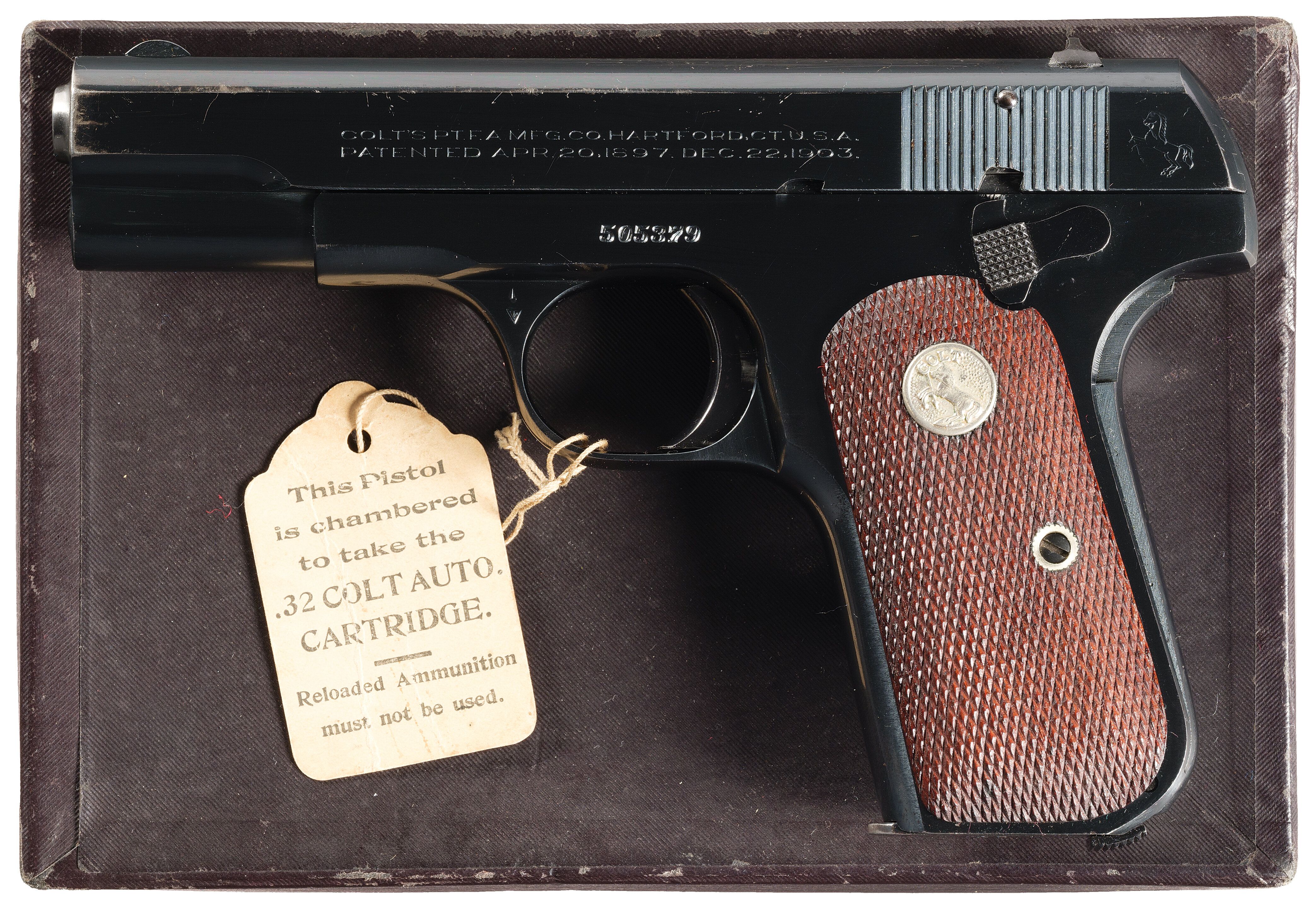 Pre-WWII Colt Model 1903 Pocket Hammerless Pistol with Box | Rock ...