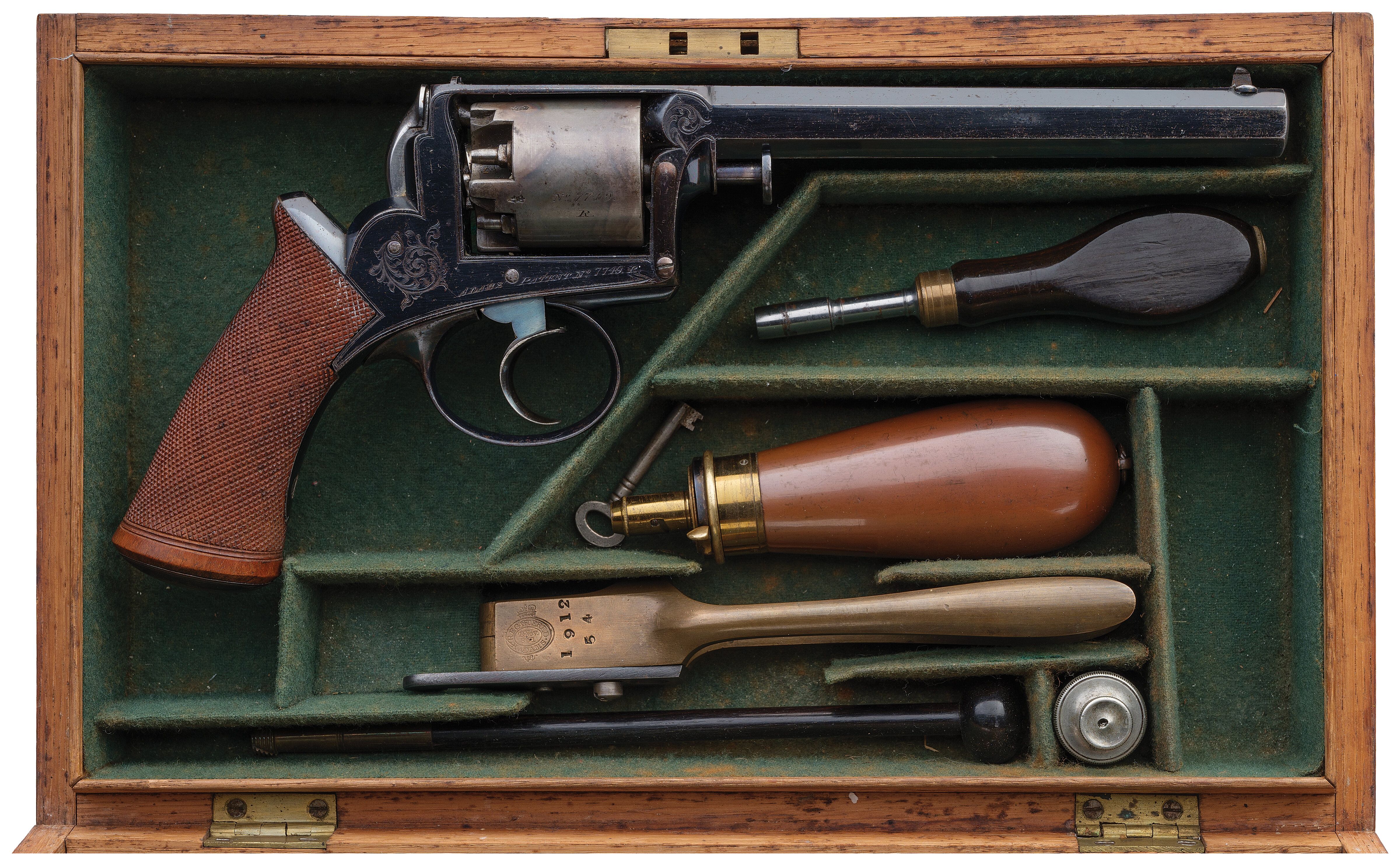 Cased Engraved Deane, Adams & Deane Double Action Revolver | Rock ...