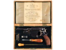 Schilling 1896 #3 Bergmann Pistol & Westley Richards Marked Case