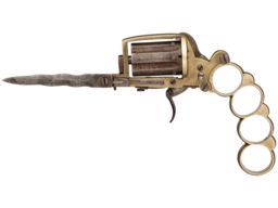 Very Scarce Dolne Apache Pinfire Pocket Revolver with Knife