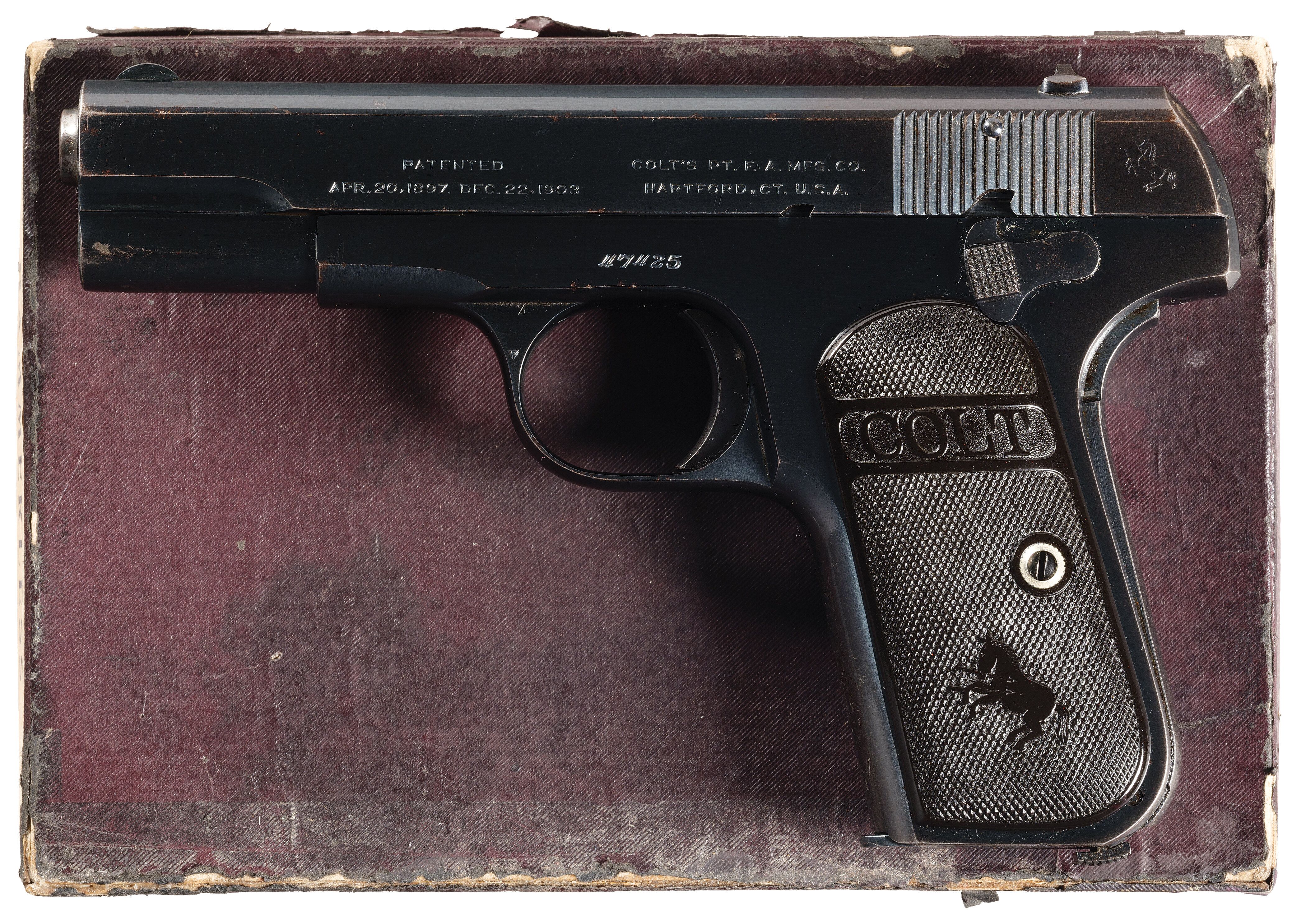 Pre-WWII Colt Model 1908 Pocket Hammerless Pistol with Box | Rock ...