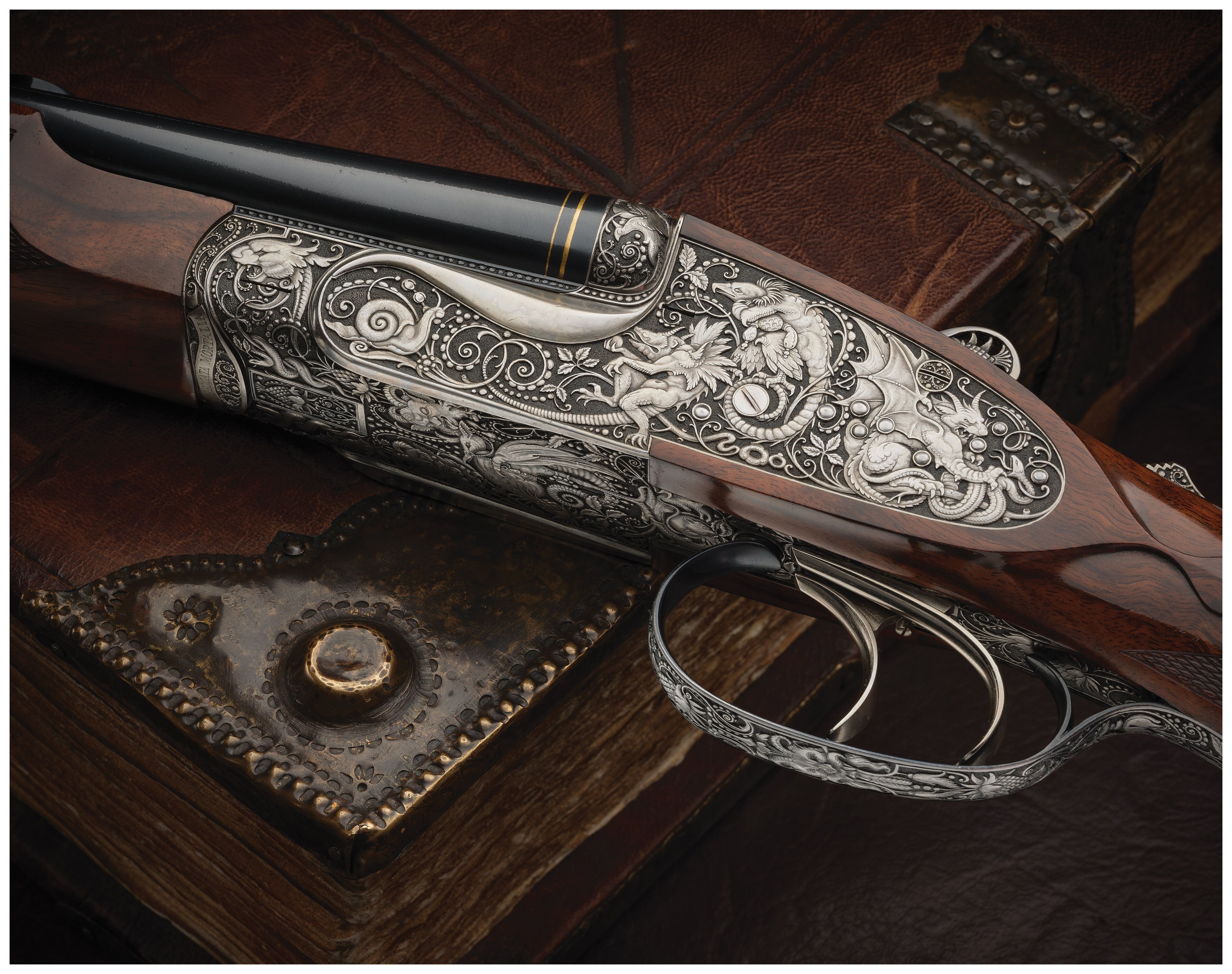 Seven Deadly Sins Engraved Karl Hauptmann 8x57 IRS Triple Rifle