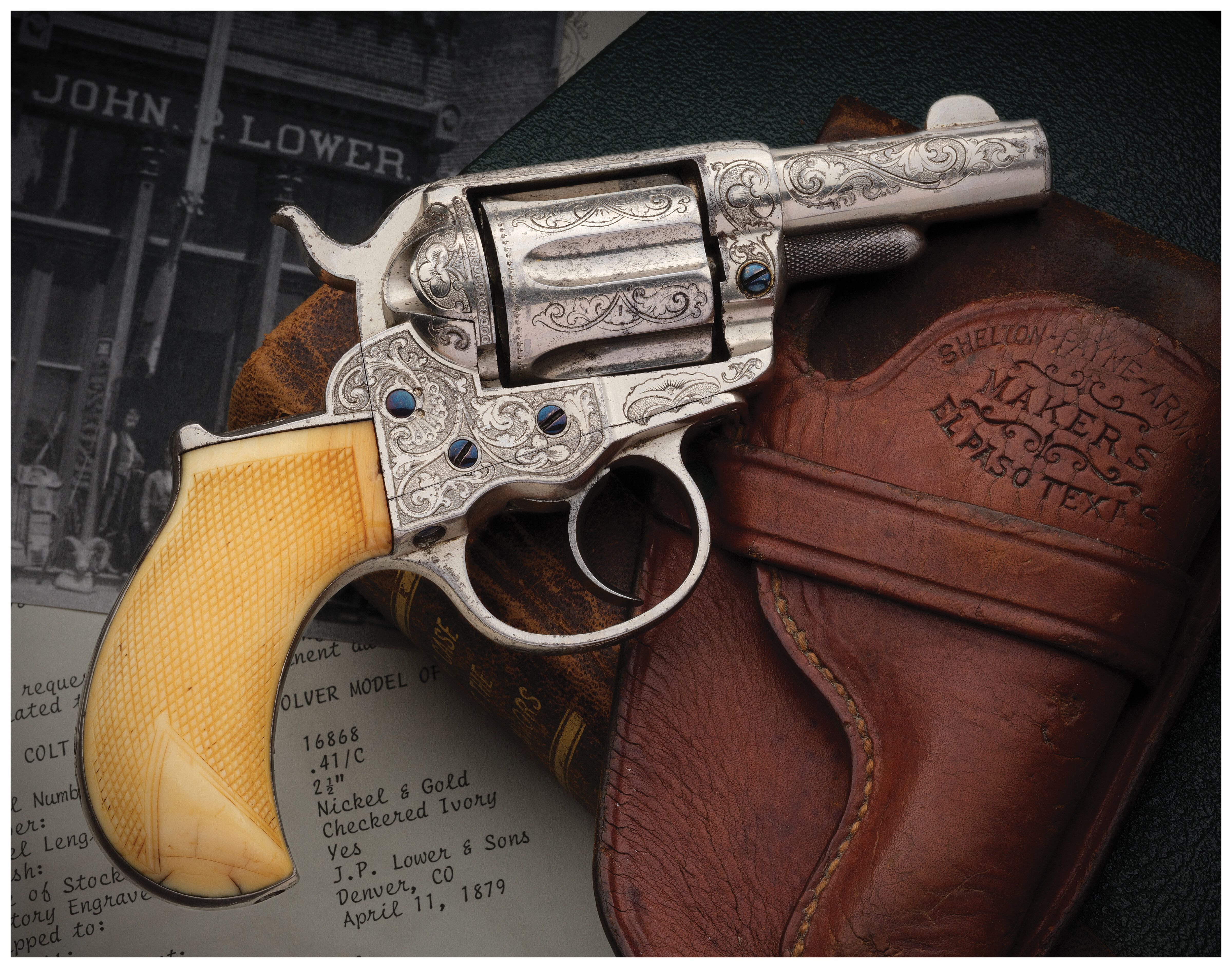 Factory Engraved Colt Sheriff's Model 1877 Thunderer Revolver