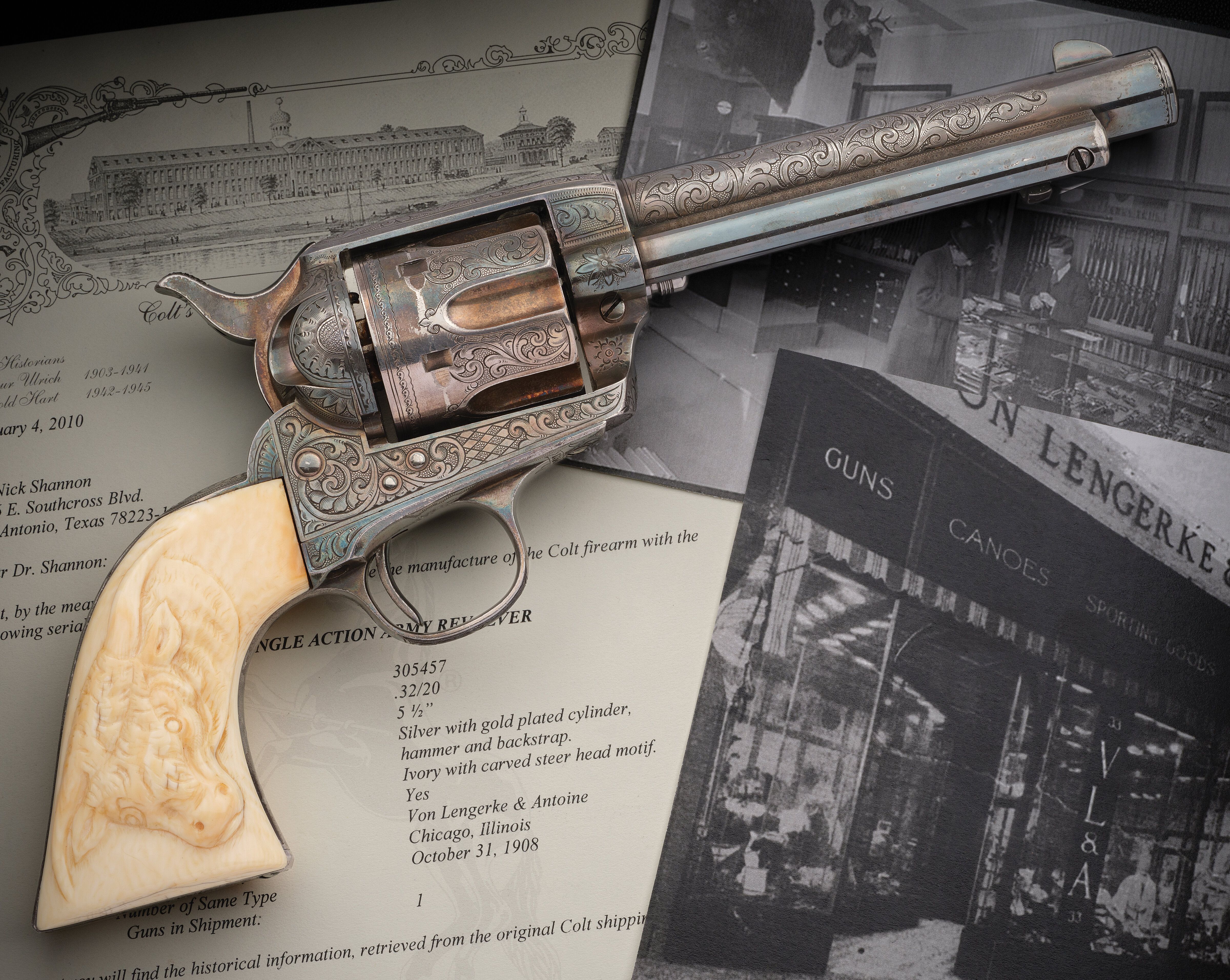 Cuno Helfricht Factory Engraved Colt Single Action Army Revolver