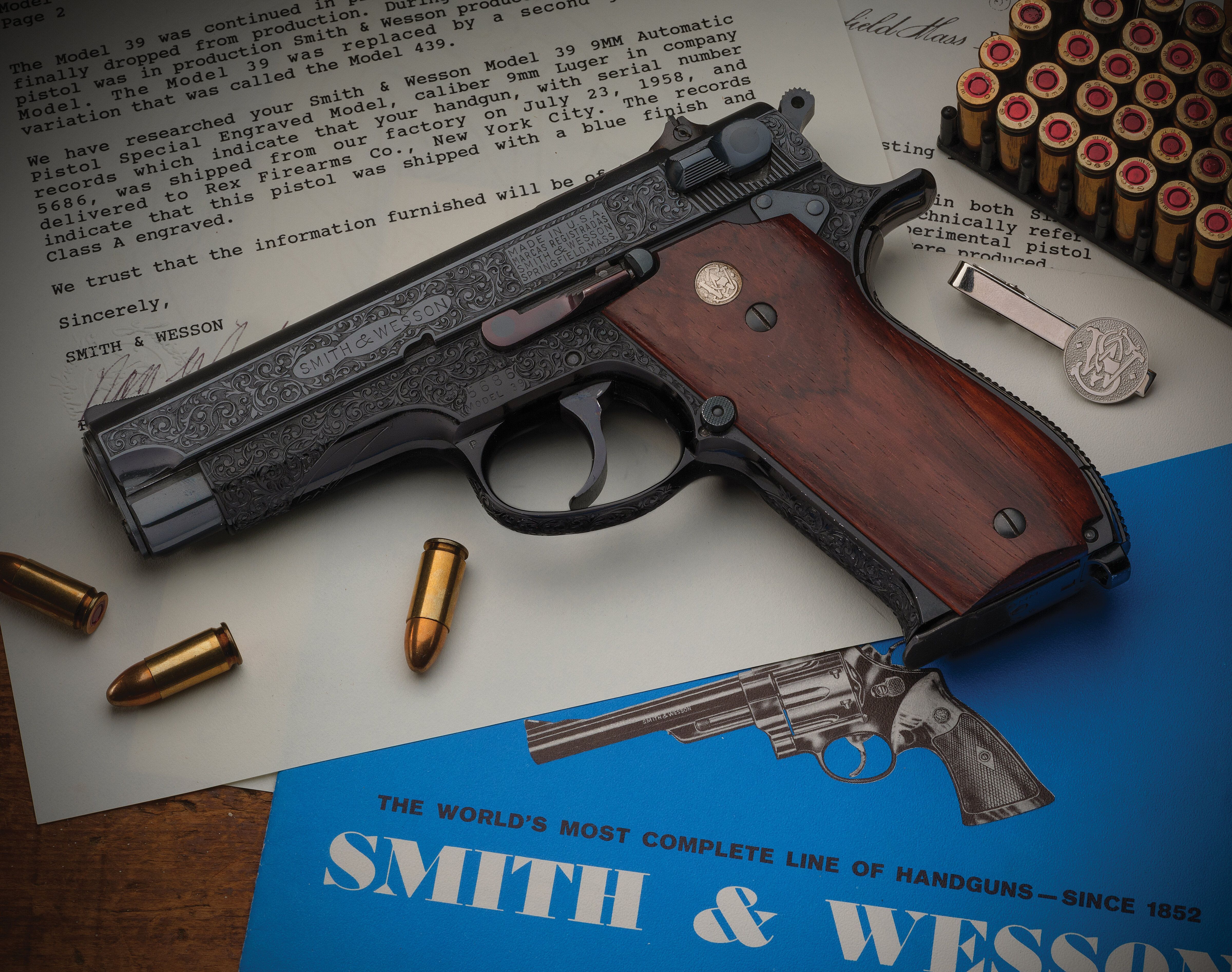 Factory Engraved Smith & Wesson Model 39 Pistol with Letter | Rock ...